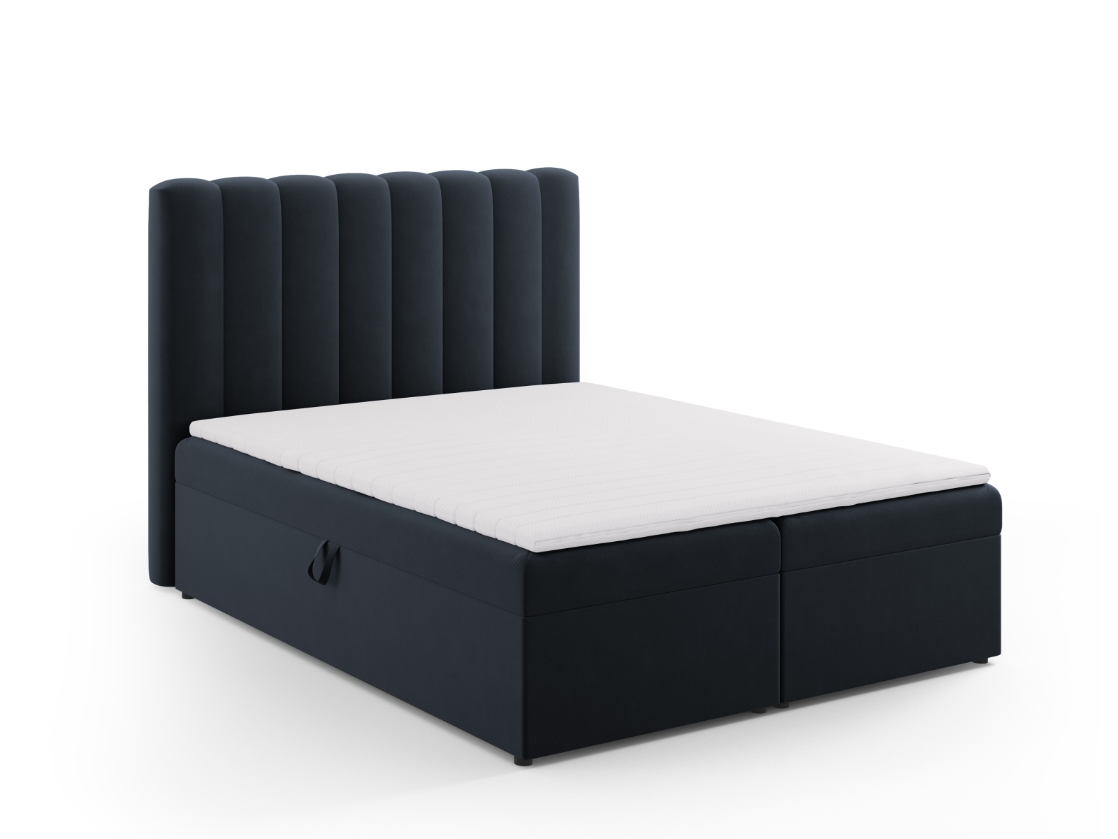 Boxspring Bed Set: Headboard + Box Springs/Mattress + Mattress Topper, "Kelp", 160x210x125