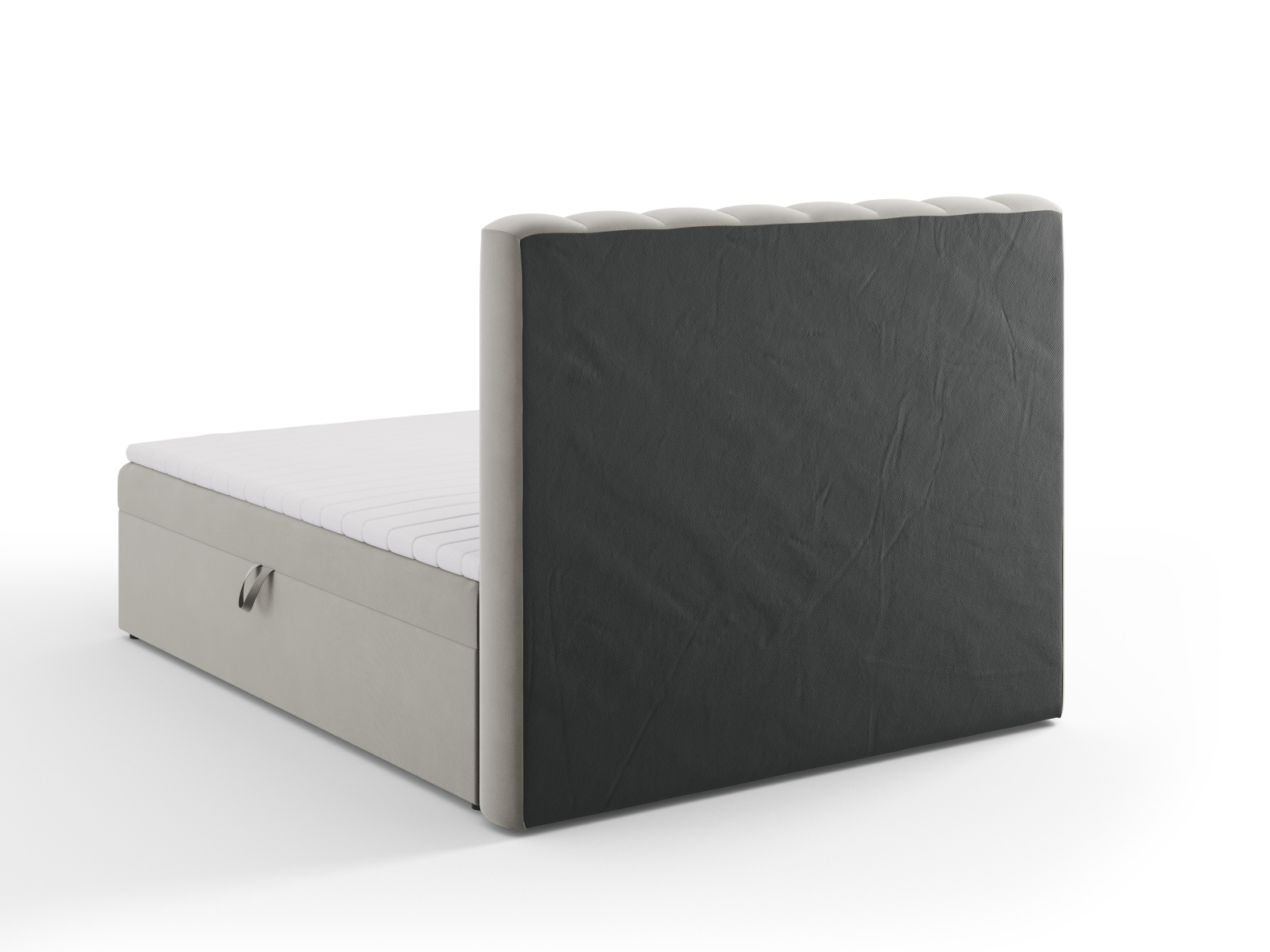 Boxspring Bed Set: Headboard + Box Springs/Mattress + Mattress Topper, "Kelp", 160x210x125