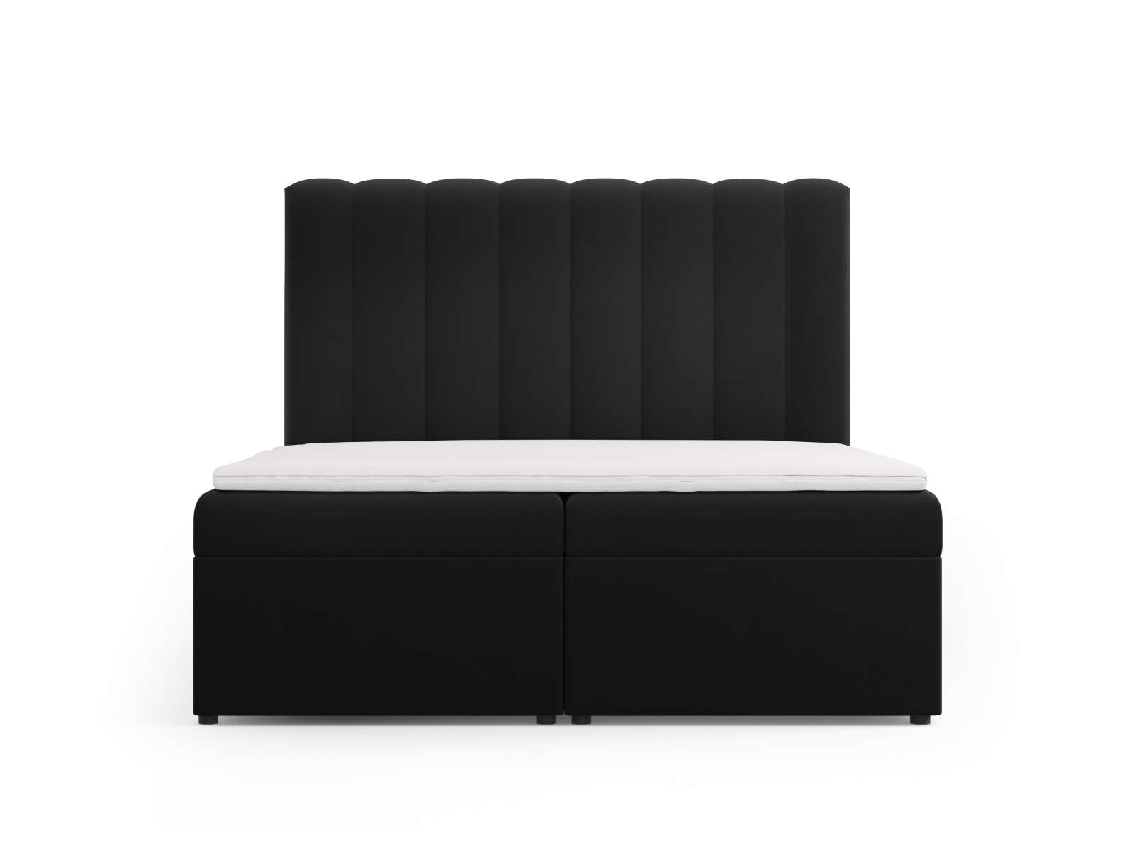 Boxspring Bed Set: Headboard + Box Springs/Mattress + Mattress Topper, "Kelp", 160x210x125