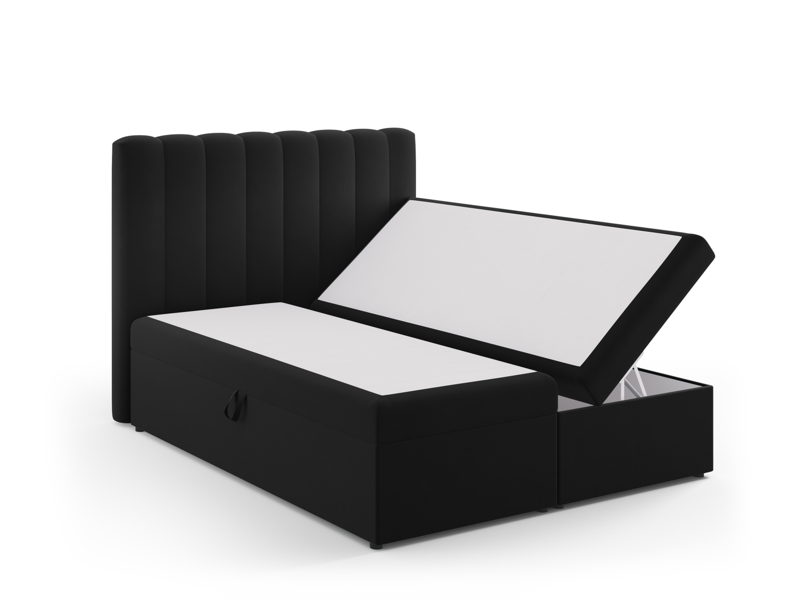 Boxspring Bed Set: Headboard + Box Springs/Mattress + Mattress Topper, "Kelp", 160x210x125