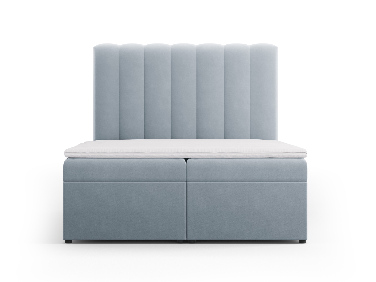 Boxspring Bed Set: Headboard + Box Springs/Mattress + Mattress Topper, "Kelp", 140x210x125