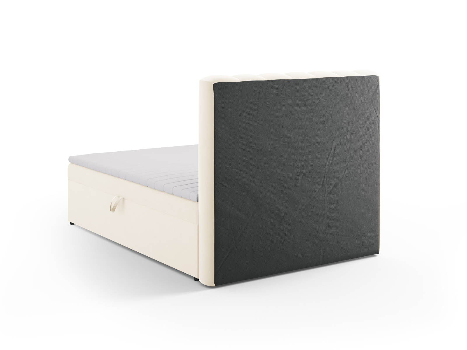 Boxspring Bed Set: Headboard + Box Springs/Mattress + Mattress Topper, "Kelp", 140x210x125