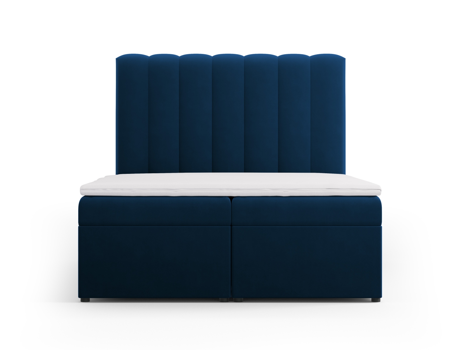 Boxspring Bed Set: Headboard + Box Springs/Mattress + Mattress Topper, "Kelp", 140x210x125