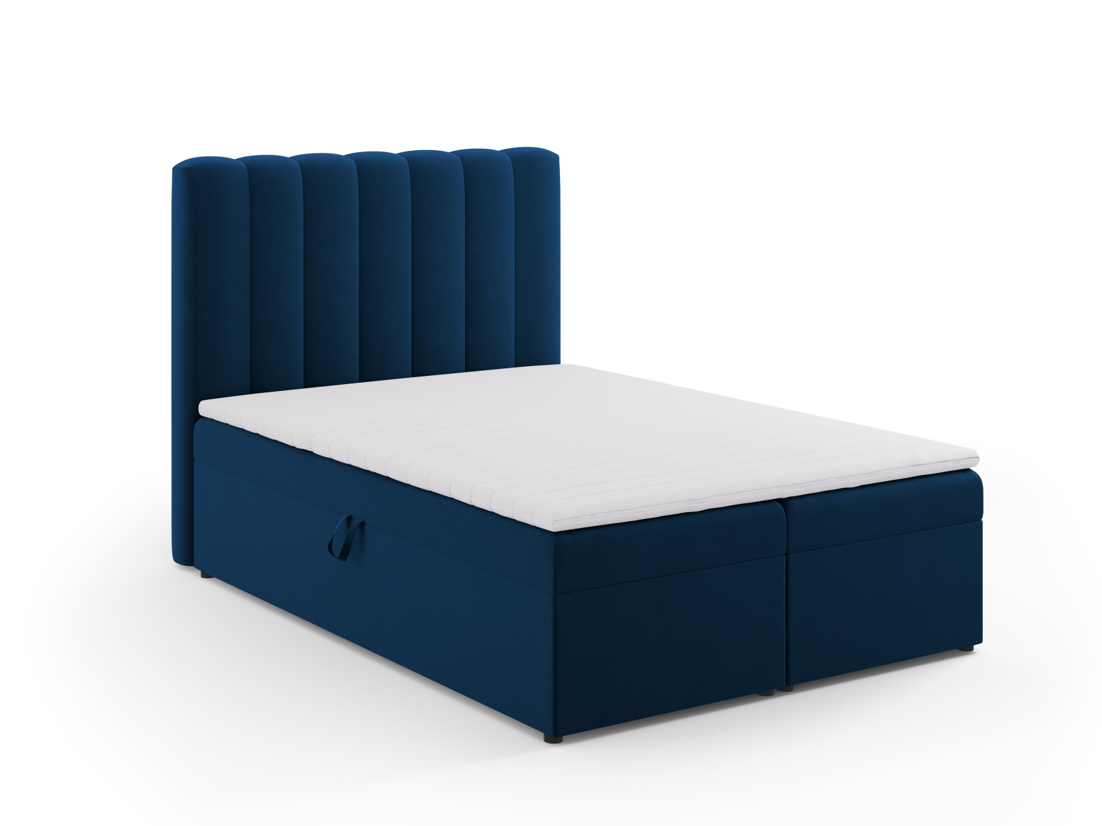 Boxspring Bed Set: Headboard + Box Springs/Mattress + Mattress Topper, "Kelp", 140x210x125