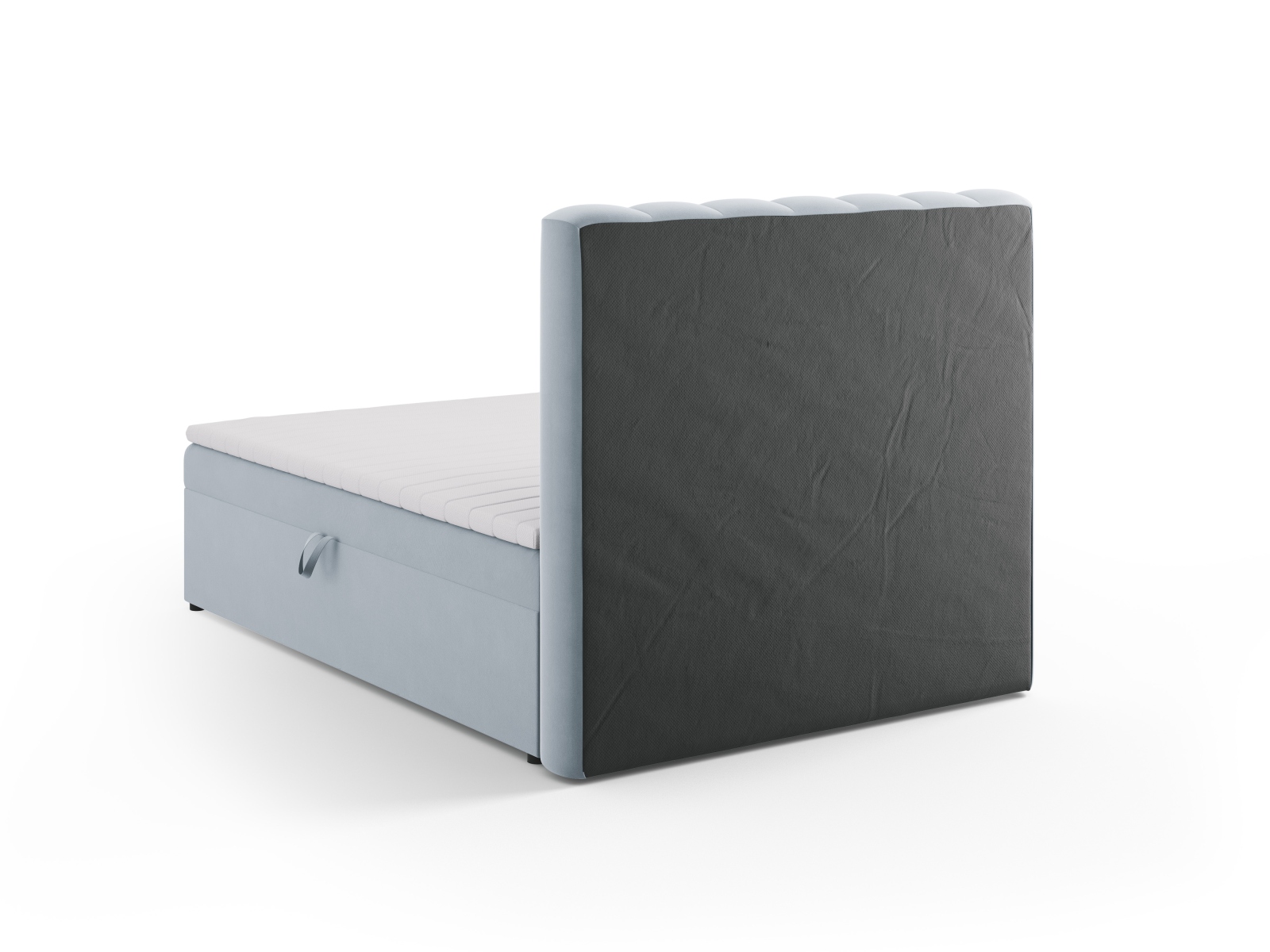 Boxspring Bed Set: Headboard + Box Springs/Mattress + Mattress Topper, "Kelp", 140x210x125