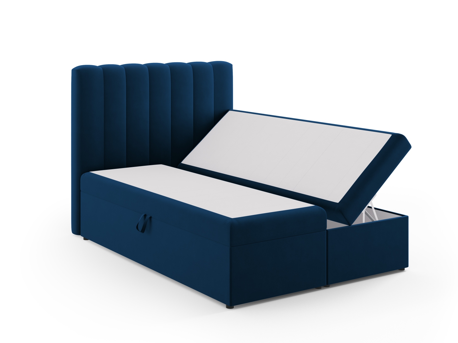 Boxspring Bed Set: Headboard + Box Springs/Mattress + Mattress Topper, "Kelp", 140x210x125