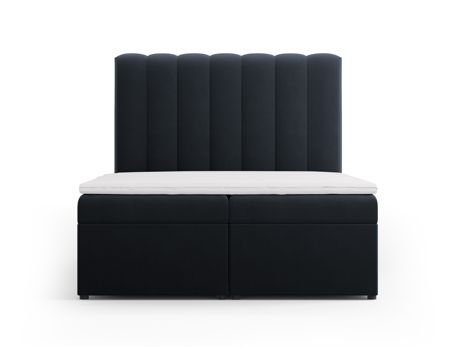 Boxspring Bed Set: Headboard + Box Springs/Mattress + Mattress Topper, "Kelp", 140x210x125