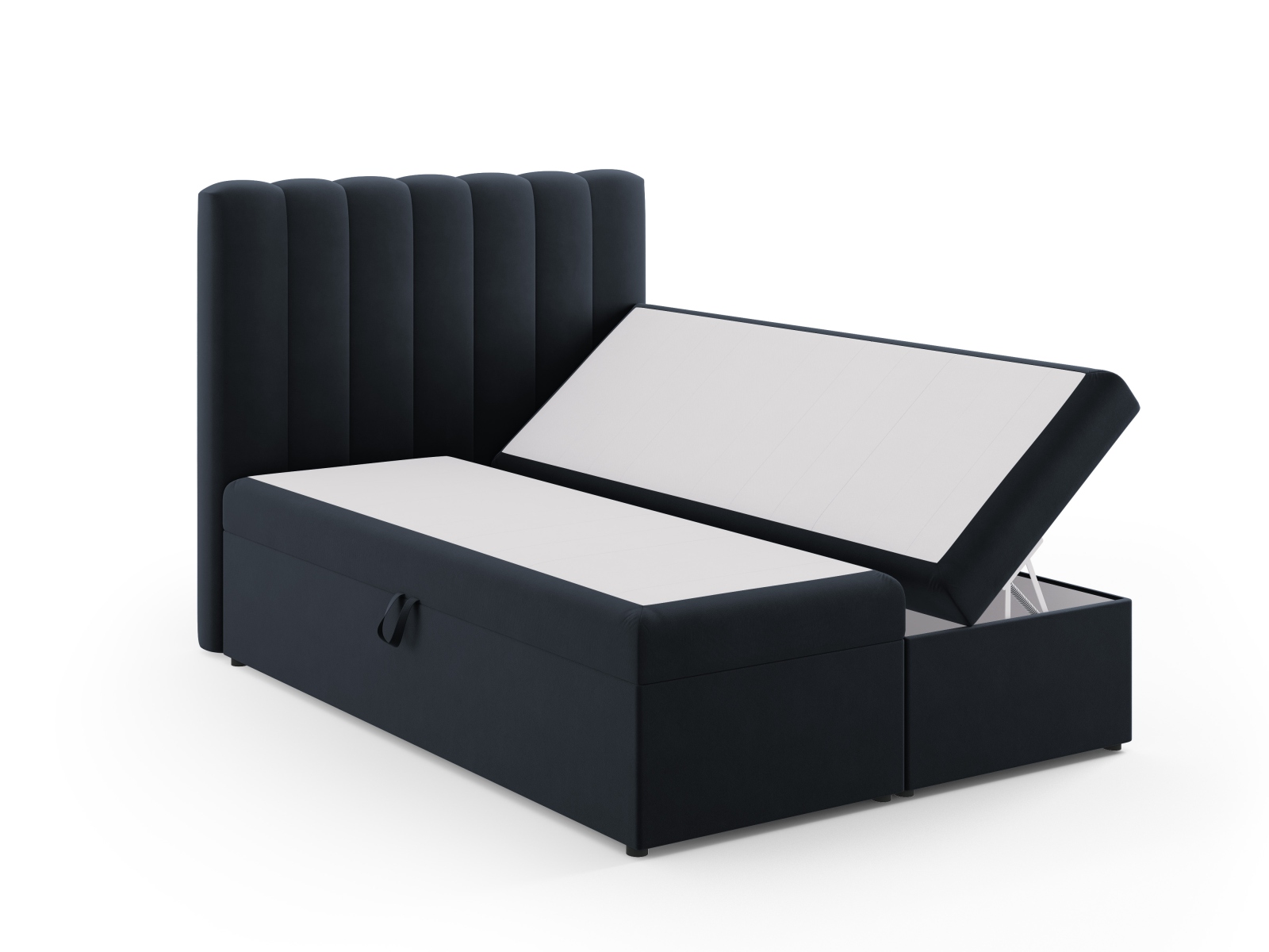Boxspring Bed Set: Headboard + Box Springs/Mattress + Mattress Topper, "Kelp", 140x210x125
