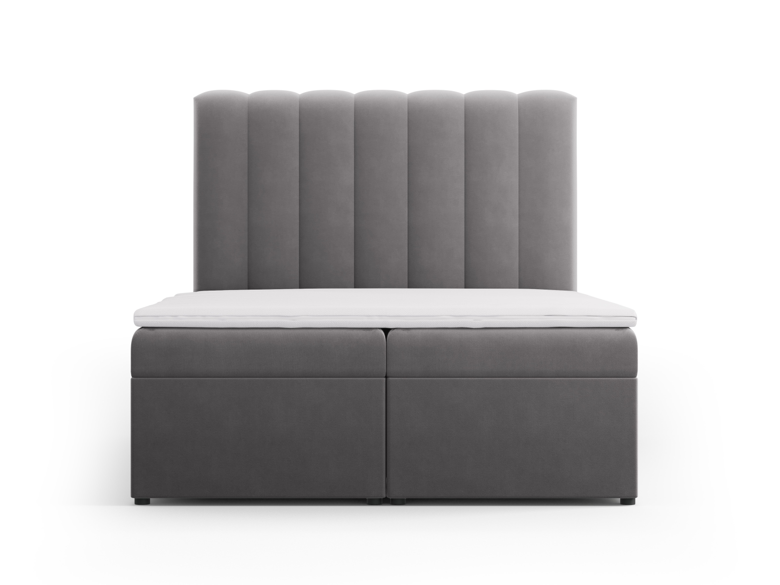 Boxspring Bed Set: Headboard + Box Springs/Mattress + Mattress Topper, "Kelp", 140x210x125