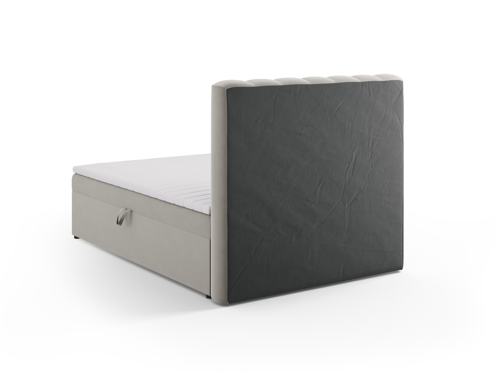 Boxspring Bed Set: Headboard + Box Springs/Mattress + Mattress Topper, "Kelp", 140x210x125