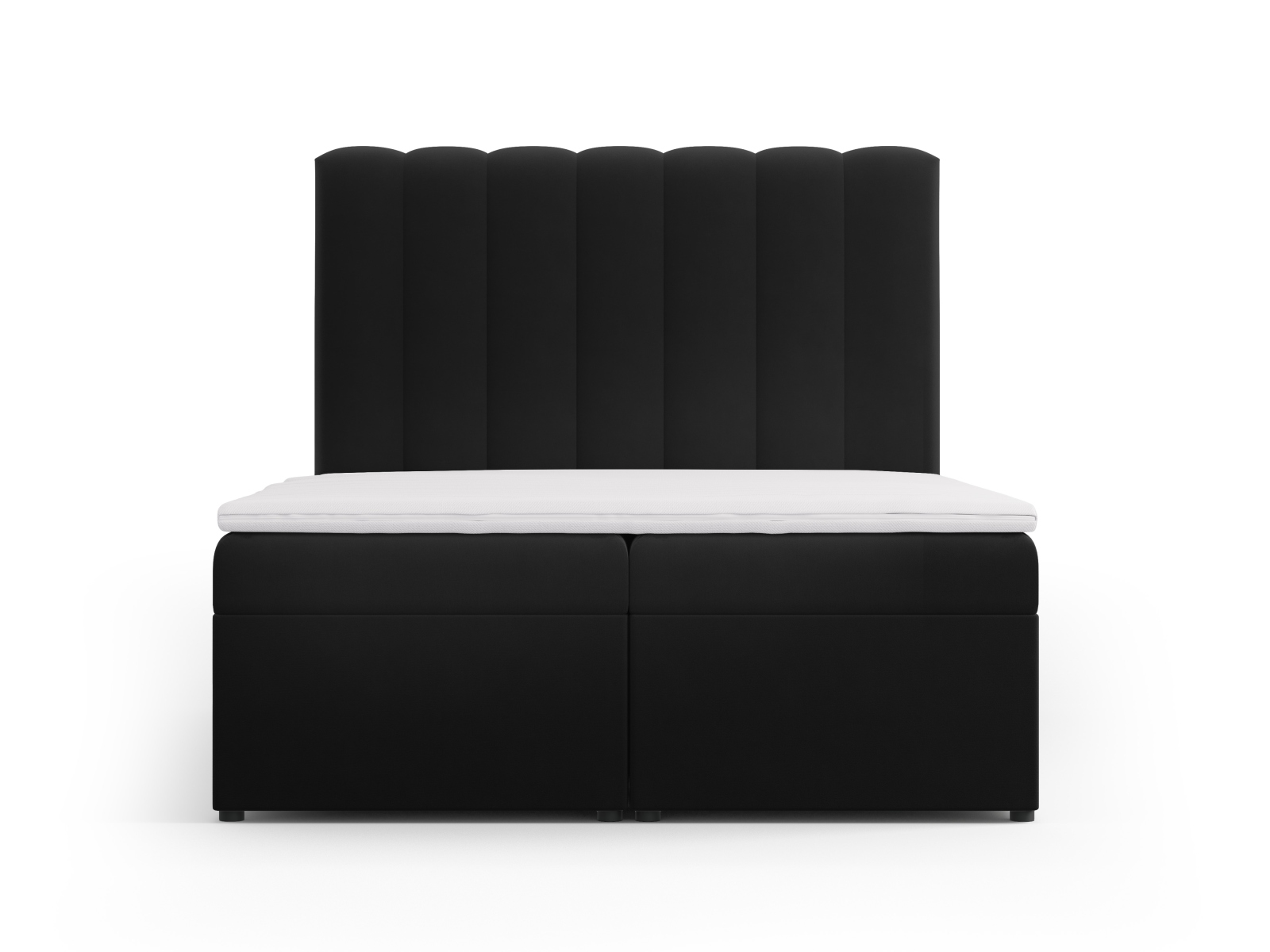 Boxspring Bed Set: Headboard + Box Springs/Mattress + Mattress Topper, "Kelp", 140x210x125