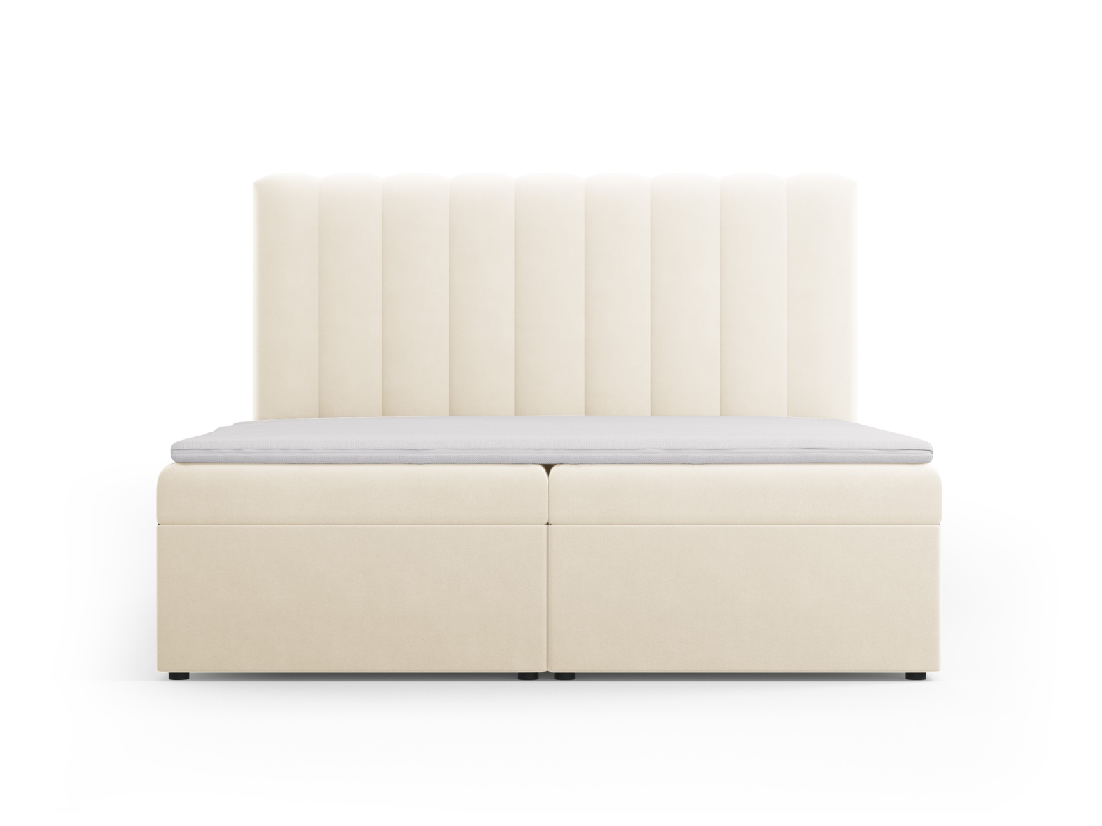 Boxspring Bed Set: Headboard + Box Springs/Mattress + Mattress Topper, "Kelp", 180x210x125