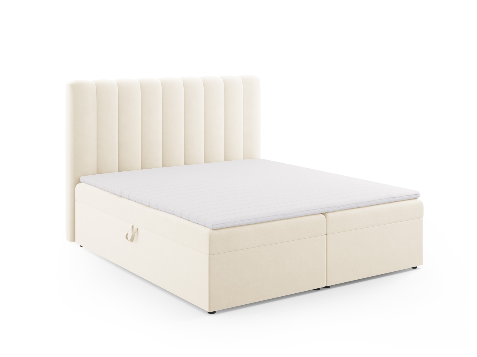 Boxspring Bed Set: Headboard + Box Springs/Mattress + Mattress Topper, "Kelp", 180x210x125