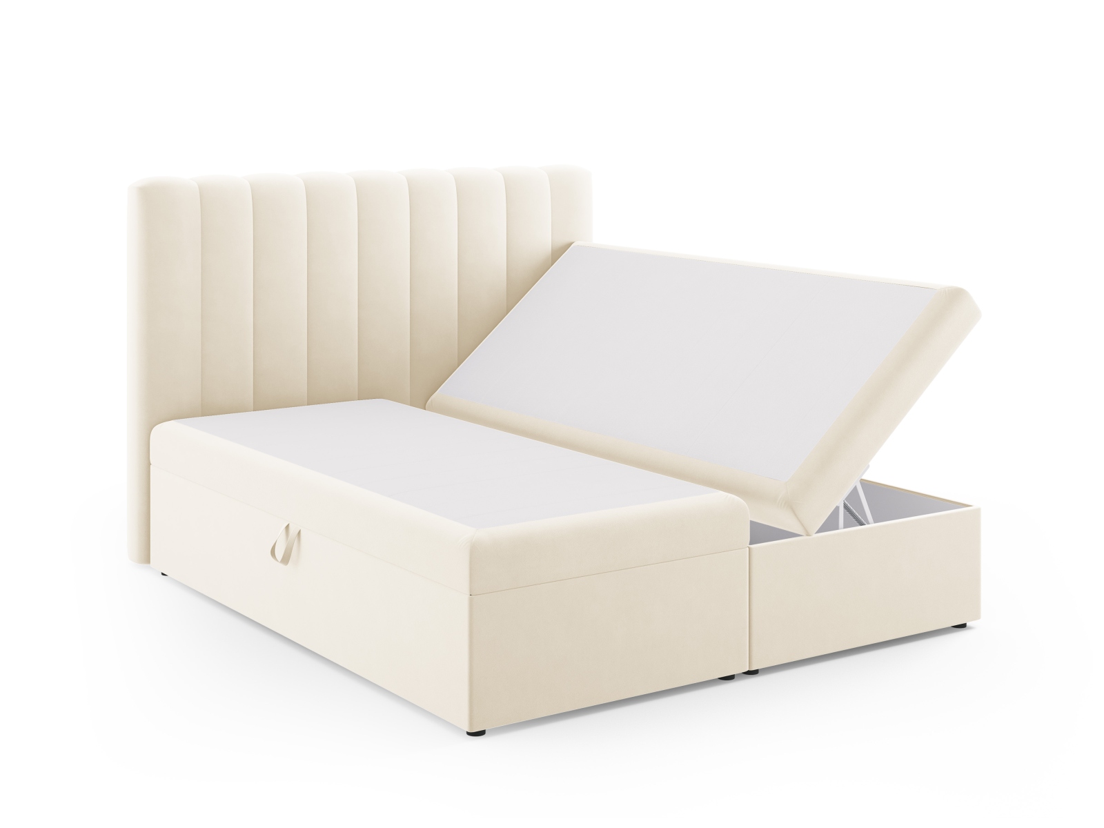 Boxspring Bed Set: Headboard + Box Springs/Mattress + Mattress Topper, "Kelp", 180x210x125