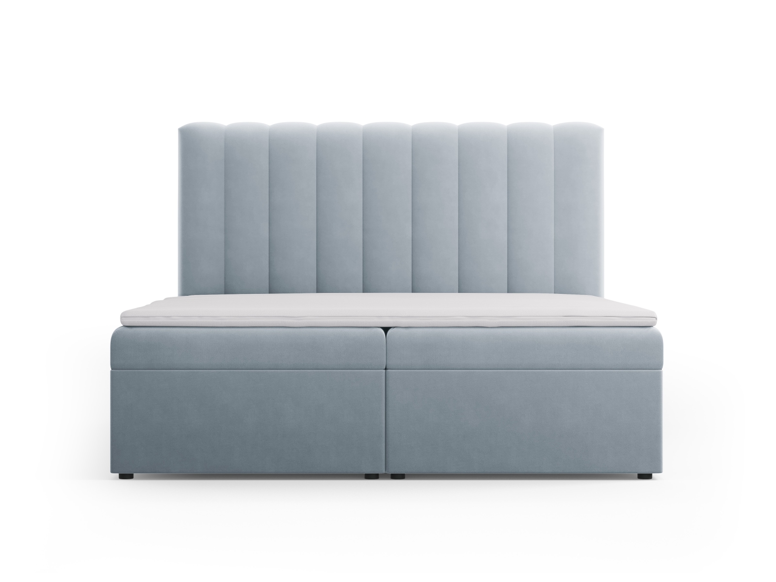 Boxspring Bed Set: Headboard + Box Springs/Mattress + Mattress Topper, "Kelp", 180x210x125