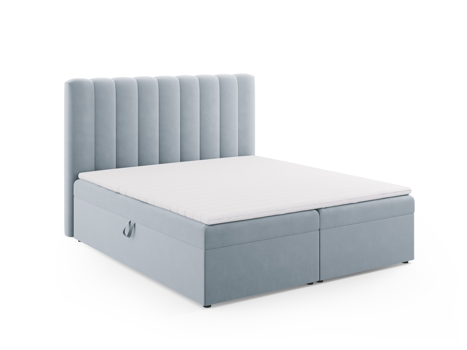 Boxspring Bed Set: Headboard + Box Springs/Mattress + Mattress Topper, "Kelp", 180x210x125