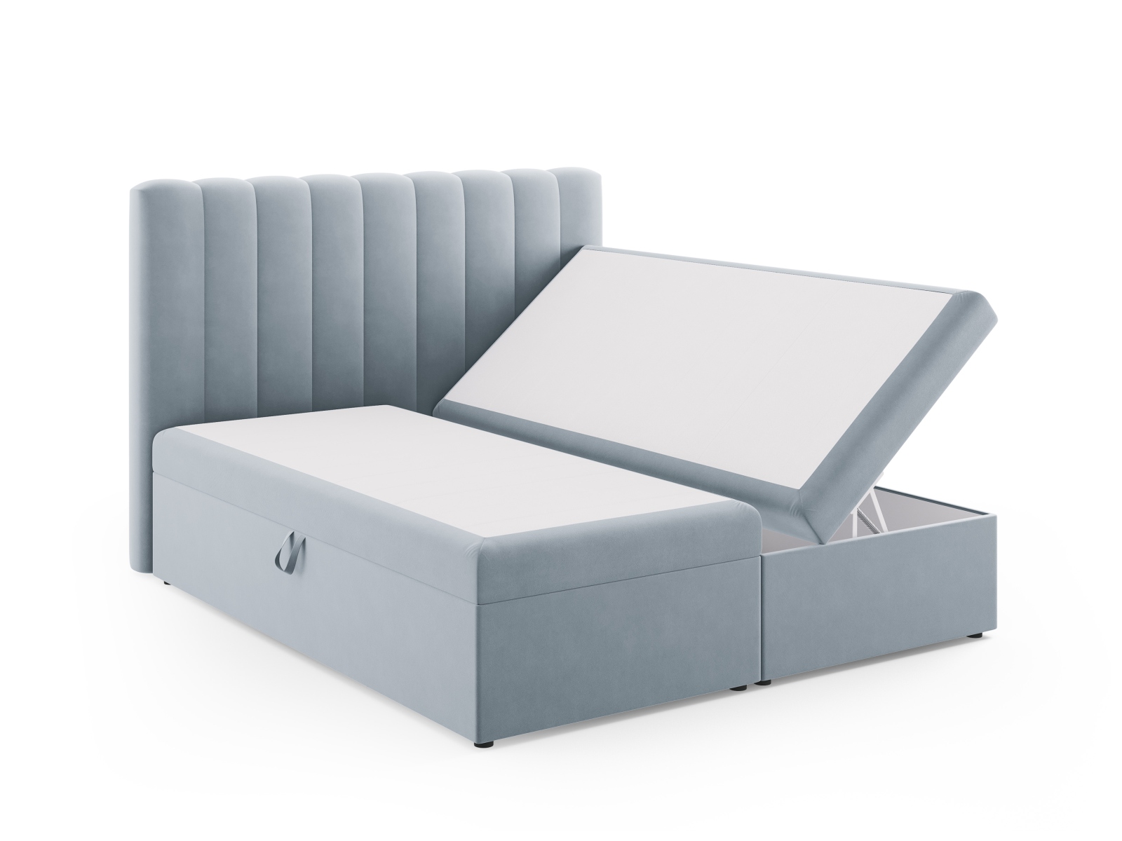 Boxspring Bed Set: Headboard + Box Springs/Mattress + Mattress Topper, "Kelp", 180x210x125