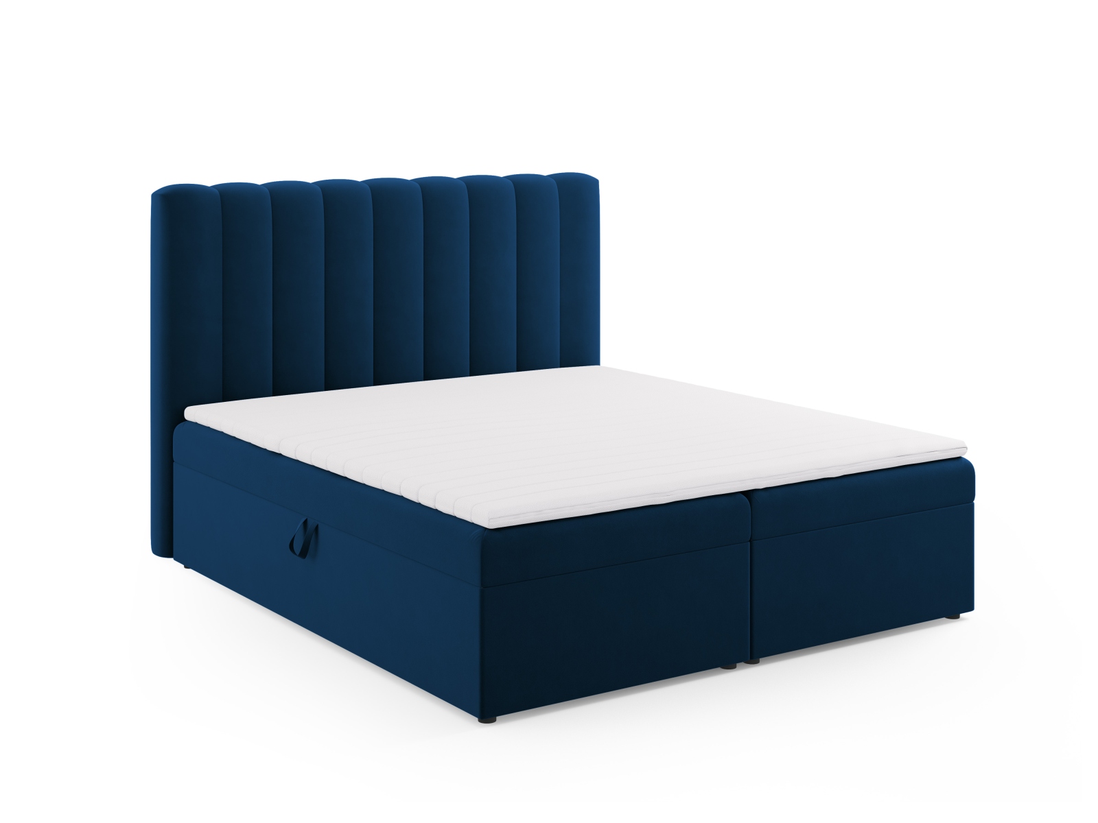 Boxspring Bed Set: Headboard + Box Springs/Mattress + Mattress Topper, "Kelp", 180x210x125