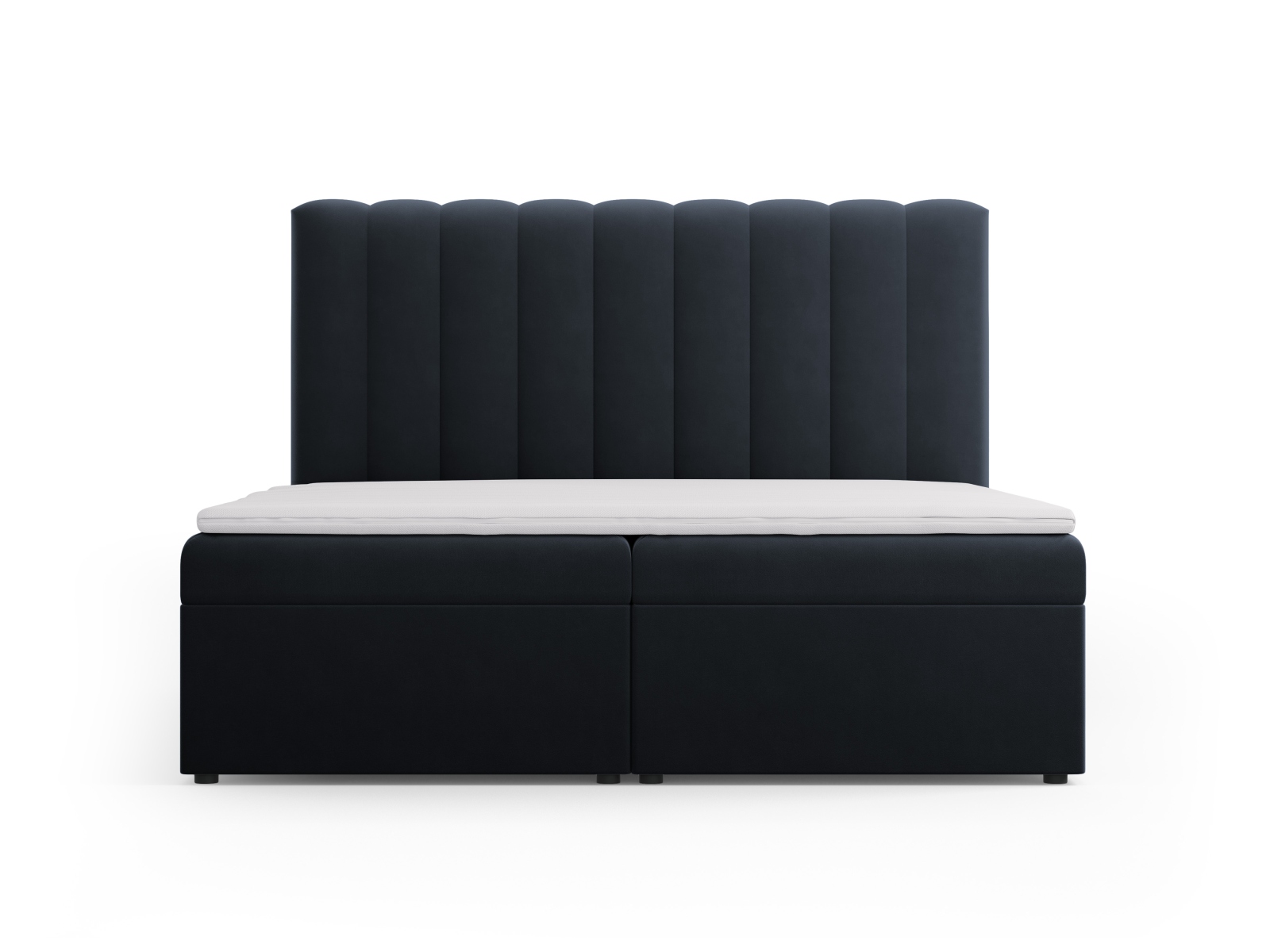 Boxspring Bed Set: Headboard + Box Springs/Mattress + Mattress Topper, "Kelp", 180x210x125