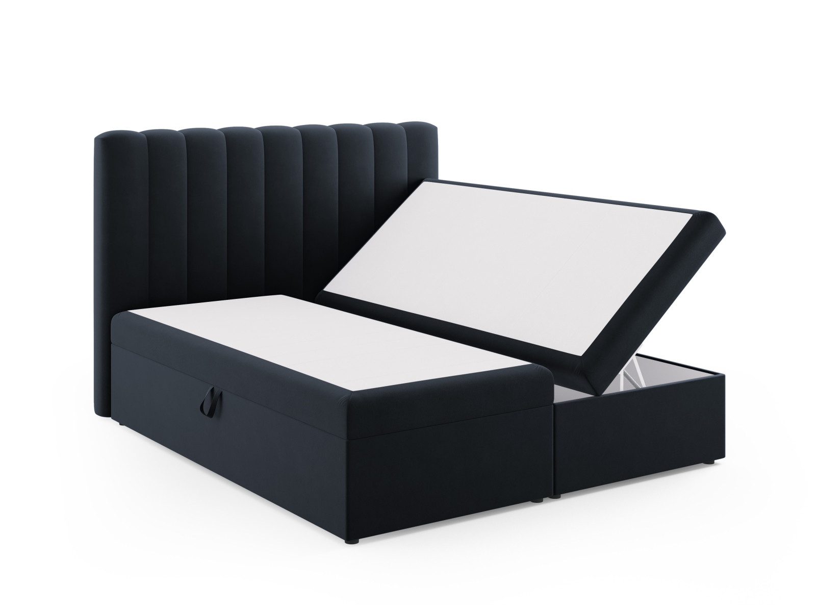 Boxspring Bed Set: Headboard + Box Springs/Mattress + Mattress Topper, "Kelp", 180x210x125