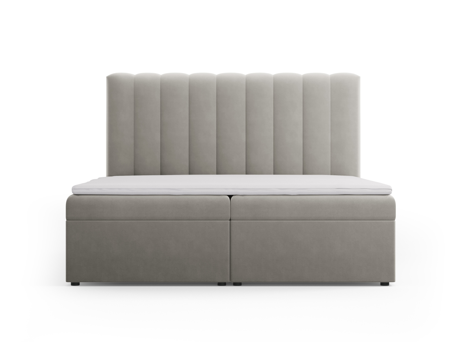 Boxspring Bed Set: Headboard + Box Springs/Mattress + Mattress Topper, "Kelp", 180x210x125