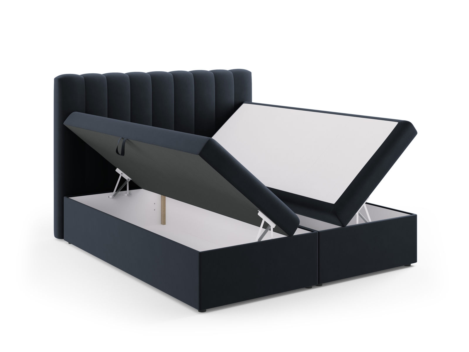 Boxspring Bed Set: Headboard + Box Springs/Mattress + Mattress Topper, "Kelp", 180x210x125