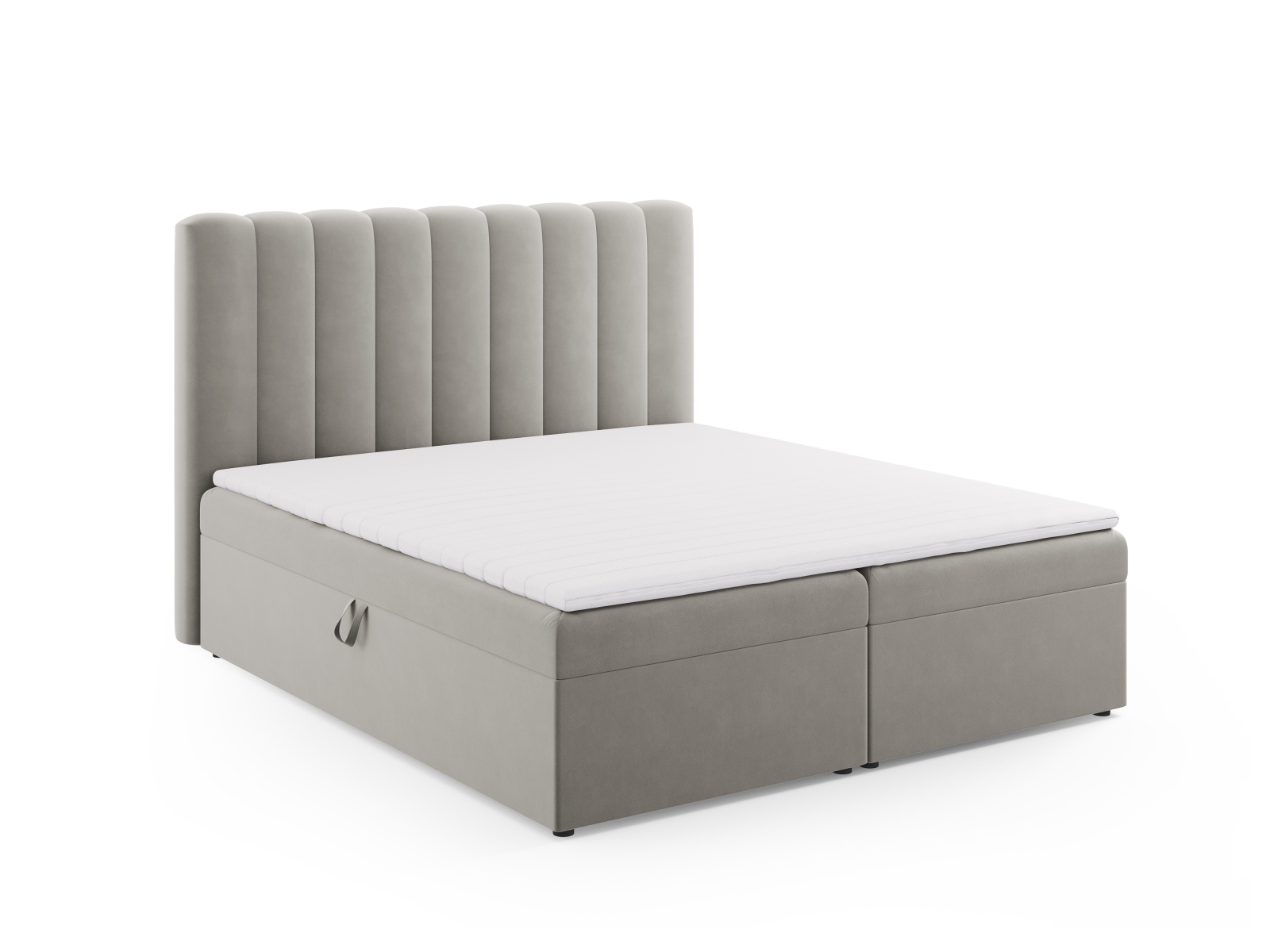 Boxspring Bed Set: Headboard + Box Springs/Mattress + Mattress Topper, "Kelp", 180x210x125