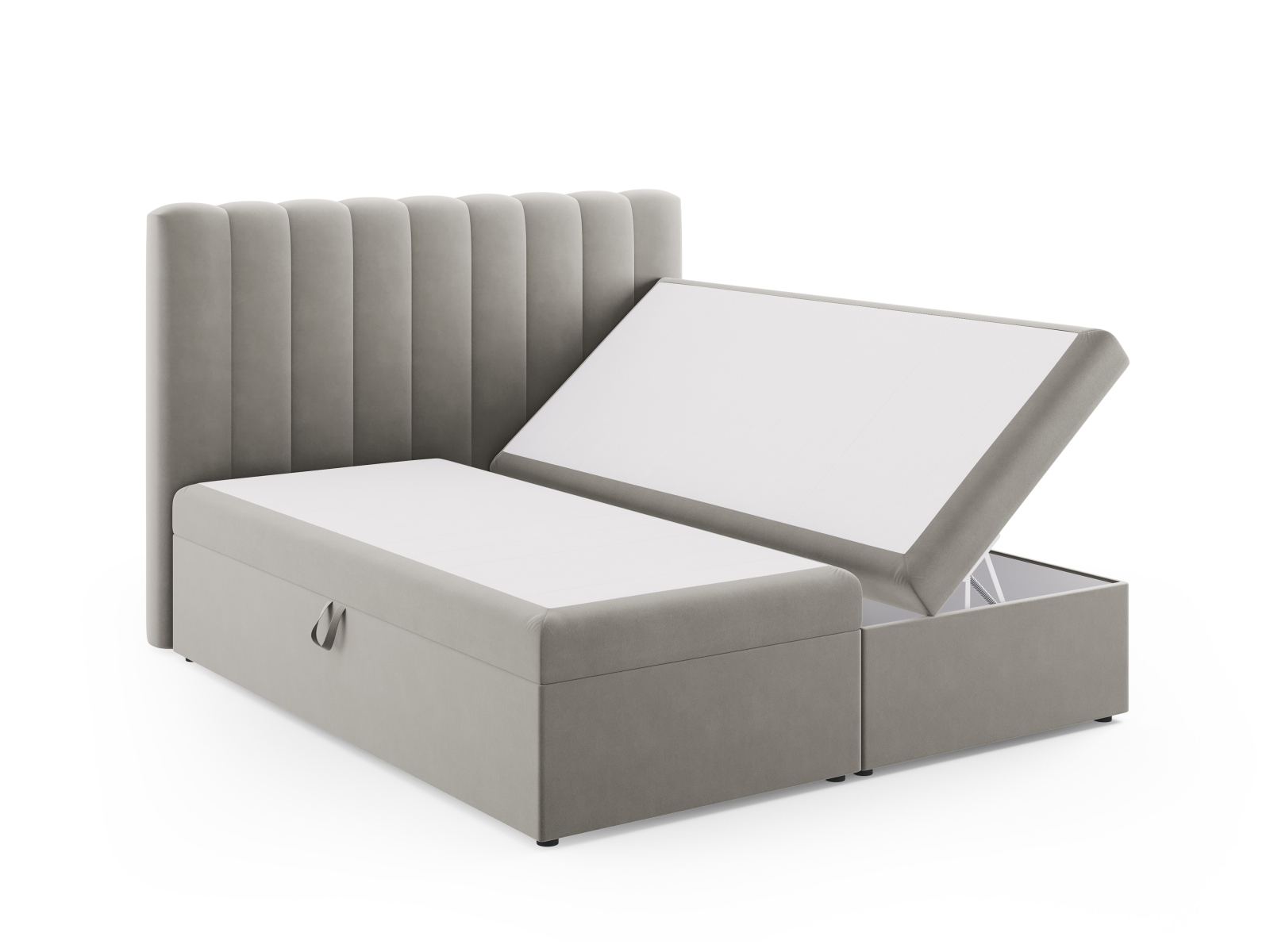 Boxspring Bed Set: Headboard + Box Springs/Mattress + Mattress Topper, "Kelp", 180x210x125