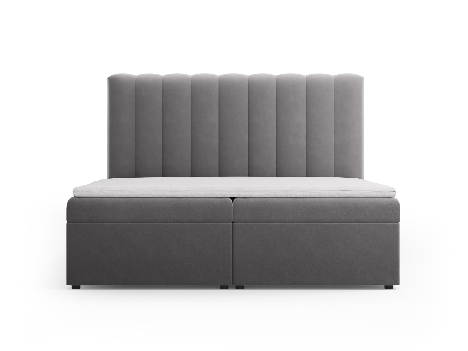 Boxspring Bed Set: Headboard + Box Springs/Mattress + Mattress Topper, "Kelp", 180x210x125
