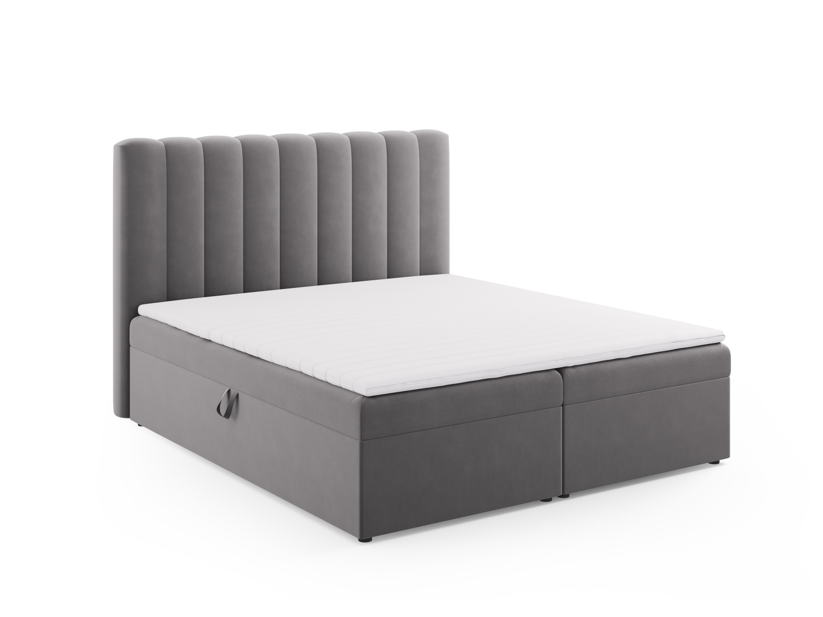 Boxspring Bed Set: Headboard + Box Springs/Mattress + Mattress Topper, "Kelp", 180x210x125