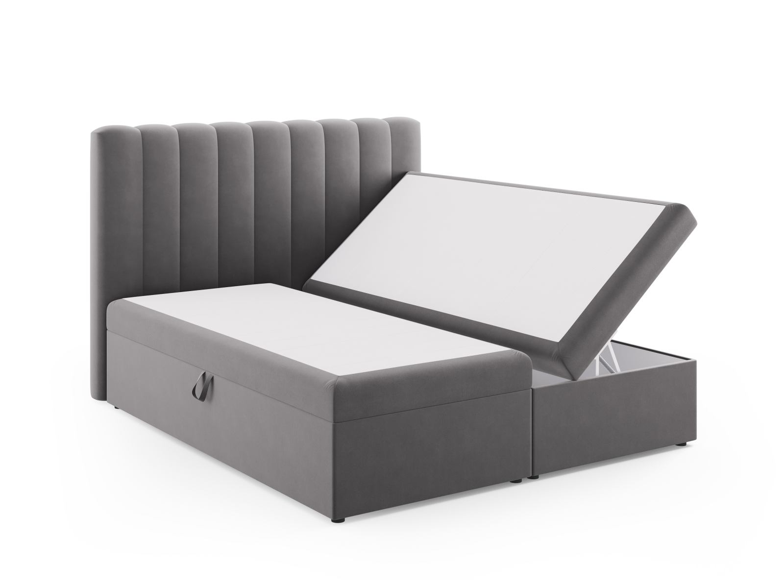 Boxspring Bed Set: Headboard + Box Springs/Mattress + Mattress Topper, "Kelp", 180x210x125