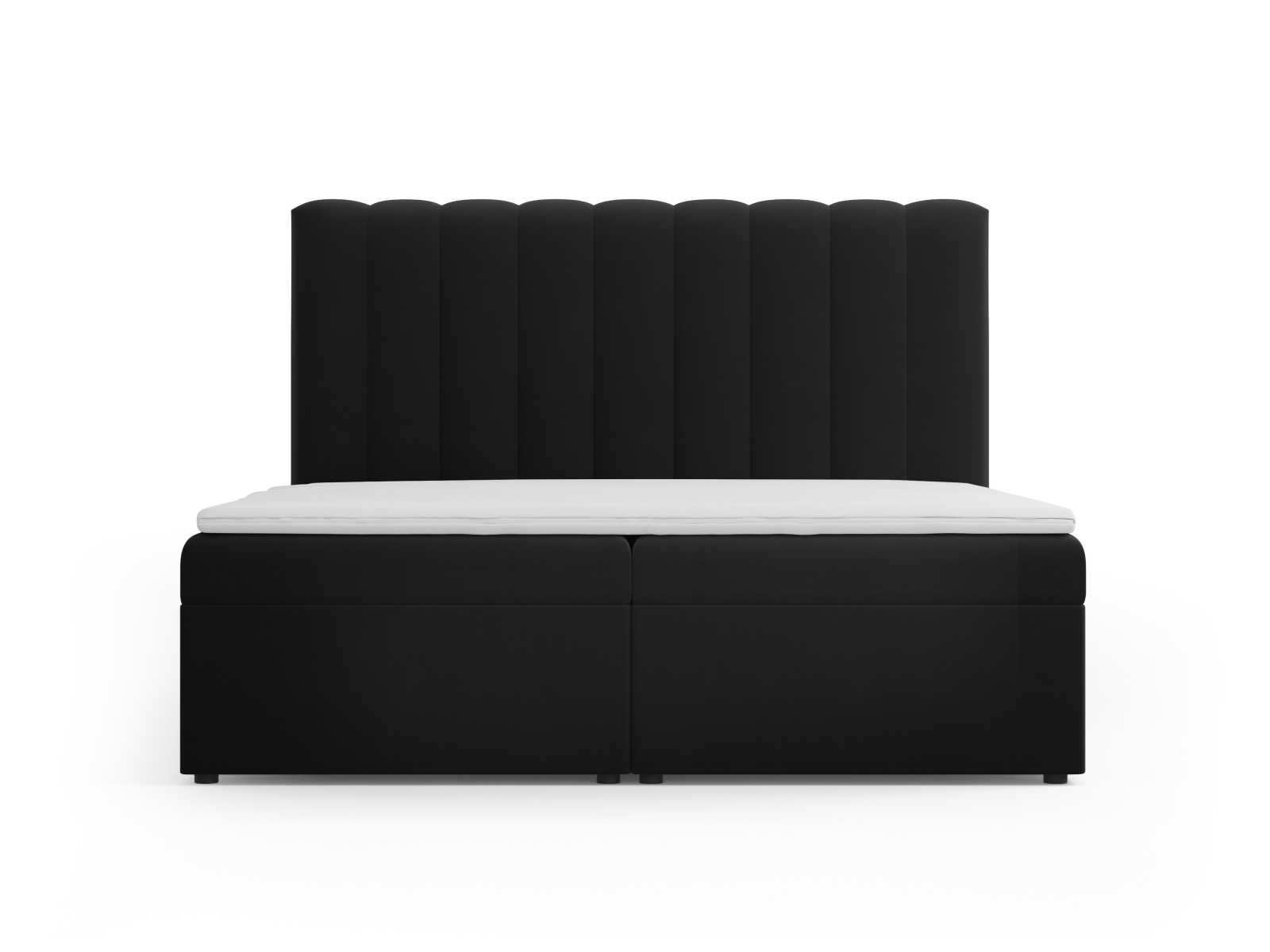 Boxspring Bed Set: Headboard + Box Springs/Mattress + Mattress Topper, "Kelp", 180x210x125