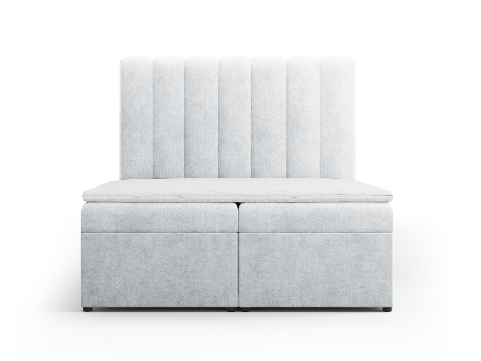 Boxspring Bed Set: Headboard + Box Springs/Mattress + Mattress Topper, "Kelp", 140x210x125