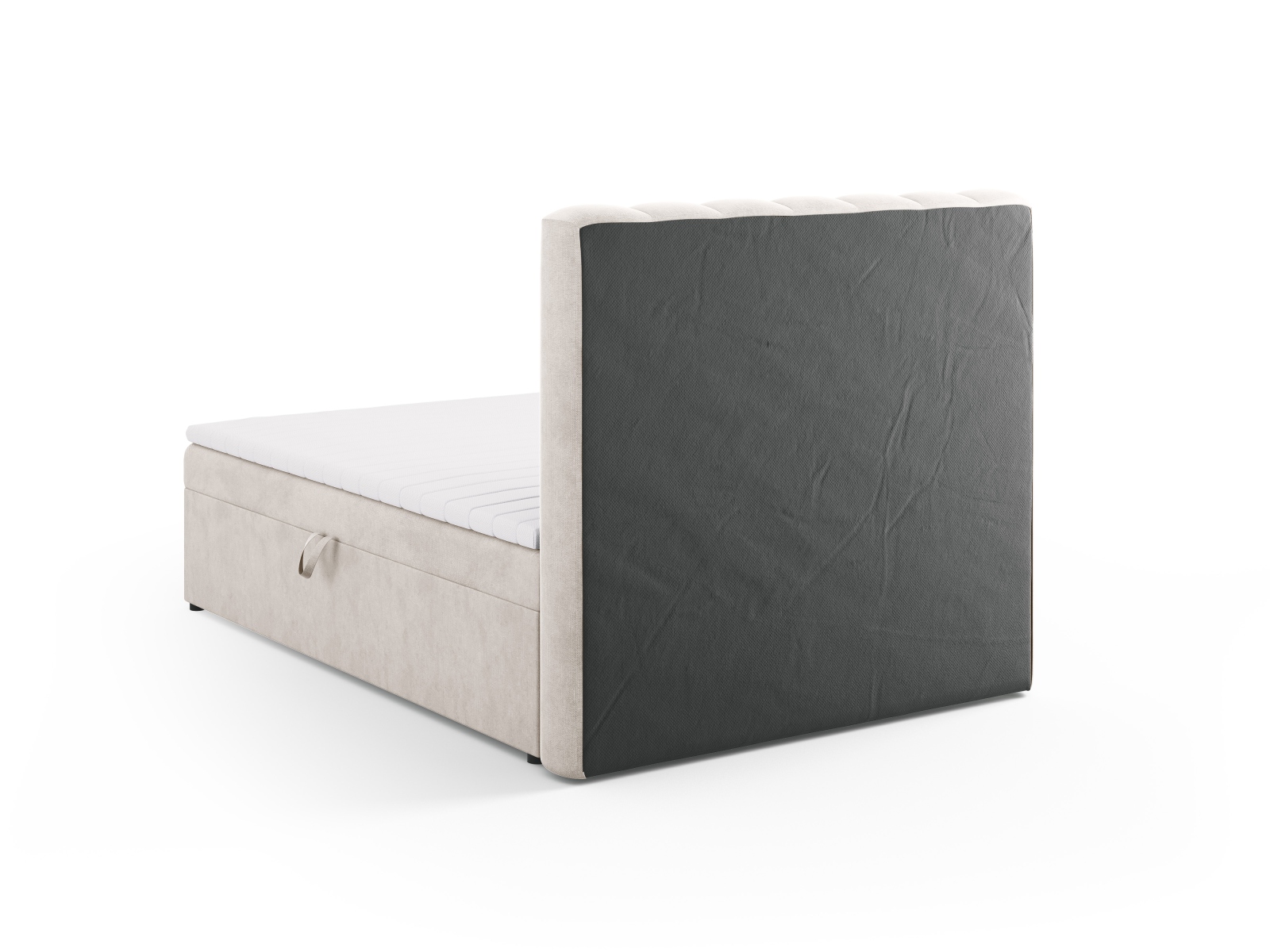 Boxspring Bed Set: Headboard + Box Springs/Mattress + Mattress Topper, "Kelp", 140x210x125