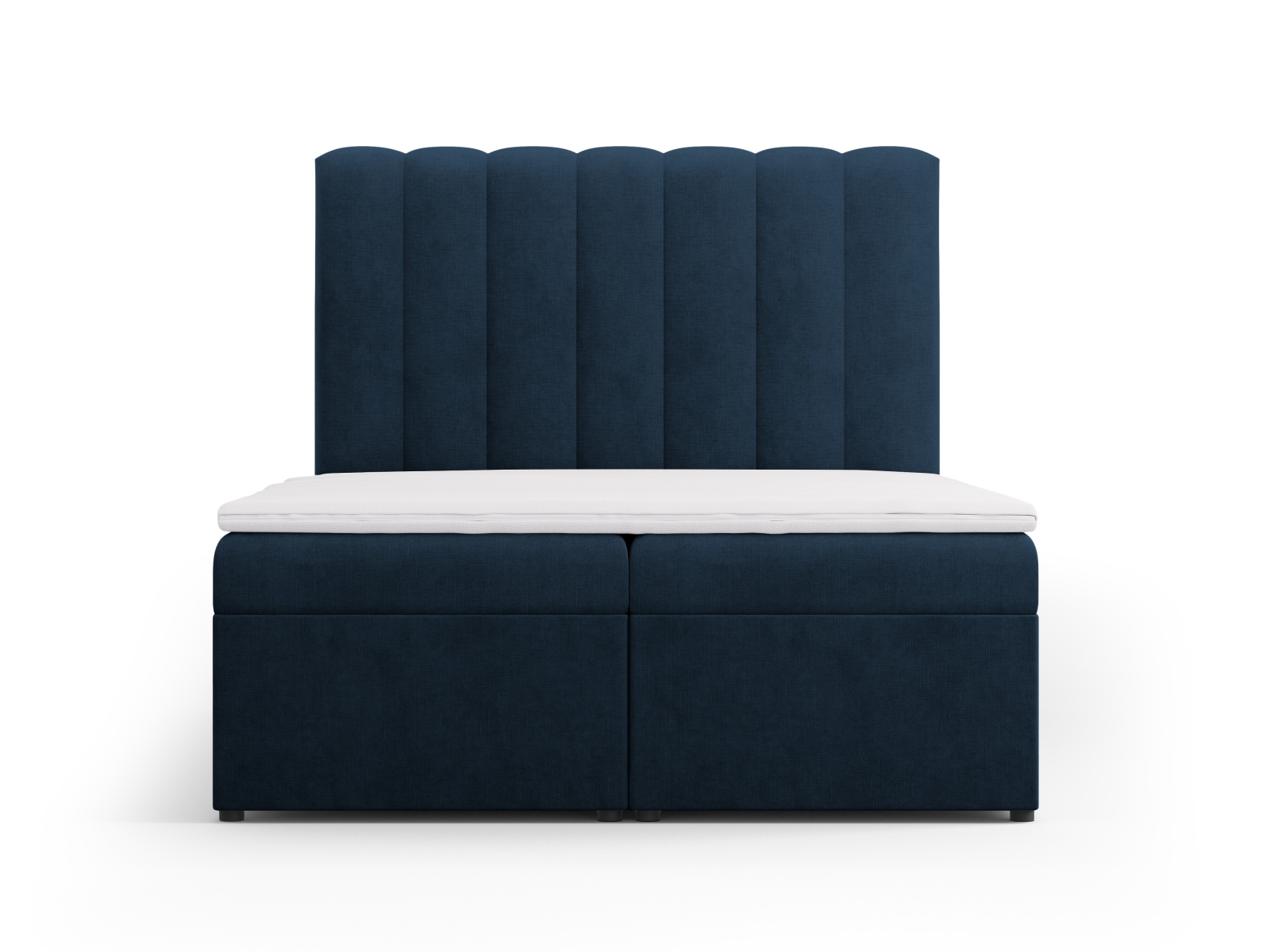 Boxspring Bed Set: Headboard + Box Springs/Mattress + Mattress Topper, "Kelp", 140x210x125