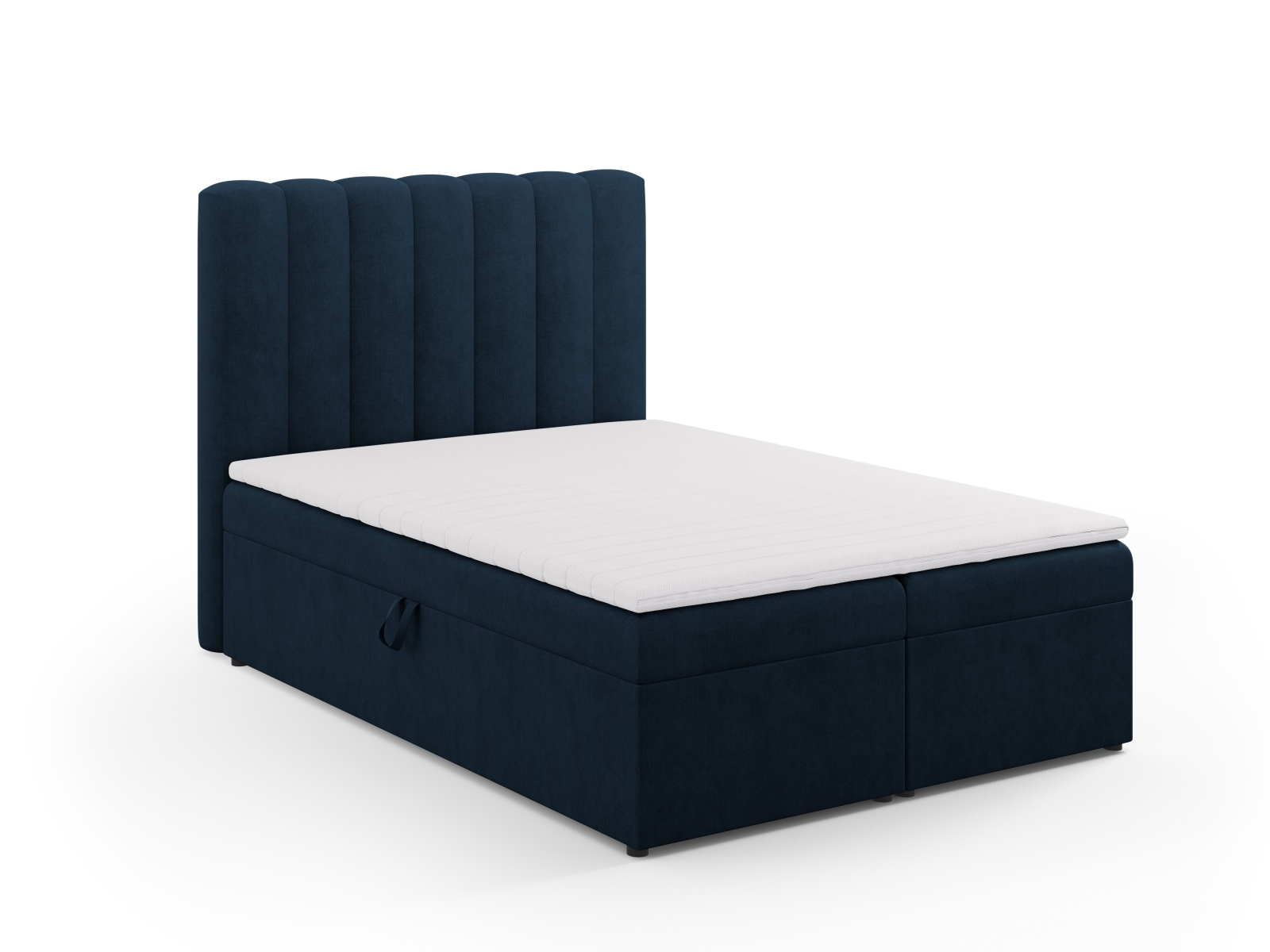 Boxspring Bed Set: Headboard + Box Springs/Mattress + Mattress Topper, "Kelp", 140x210x125