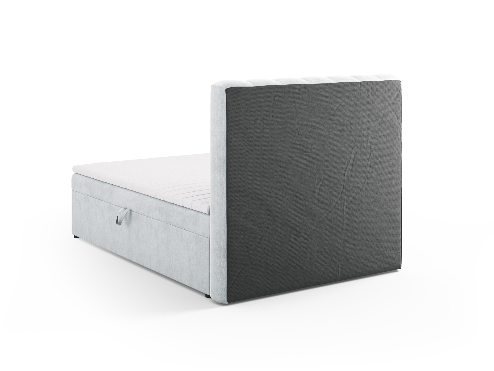 Boxspring Bed Set: Headboard + Box Springs/Mattress + Mattress Topper, "Kelp", 140x210x125