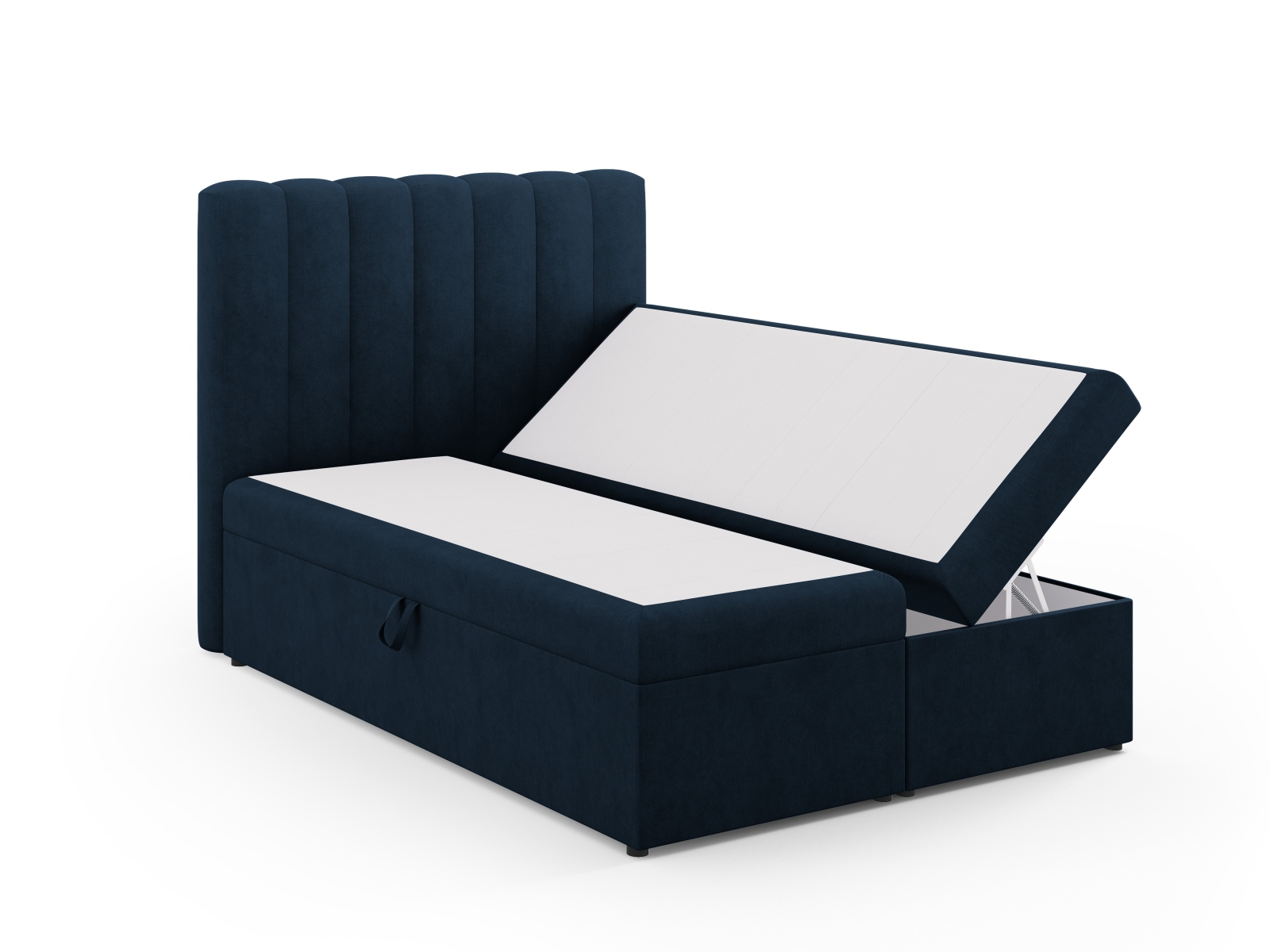 Boxspring Bed Set: Headboard + Box Springs/Mattress + Mattress Topper, "Kelp", 140x210x125