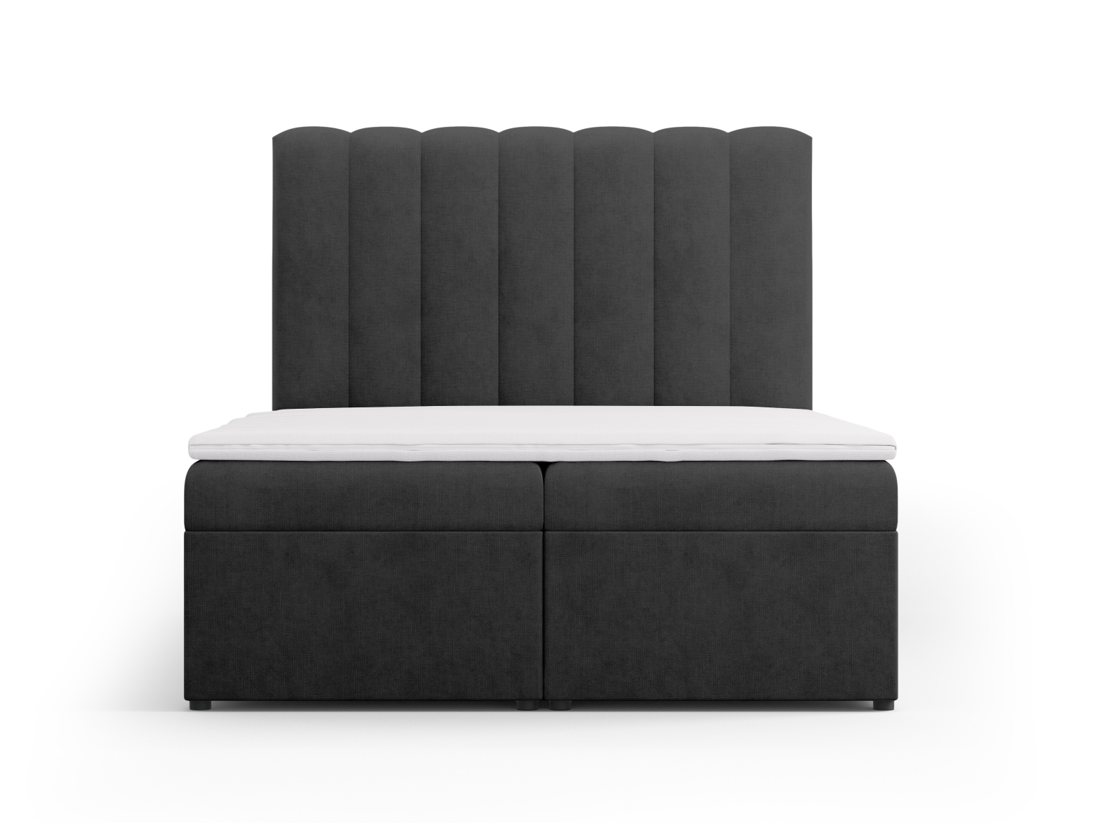 Boxspring Bed Set: Headboard + Box Springs/Mattress + Mattress Topper, "Kelp", 140x210x125