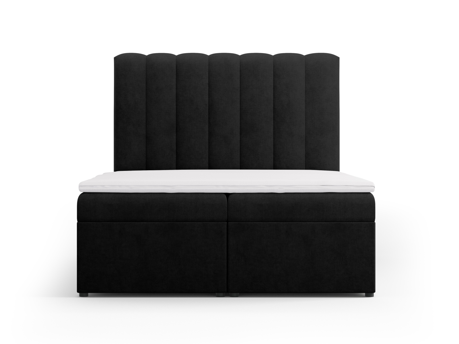 Boxspring Bed Set: Headboard + Box Springs/Mattress + Mattress Topper, "Kelp", 140x210x125