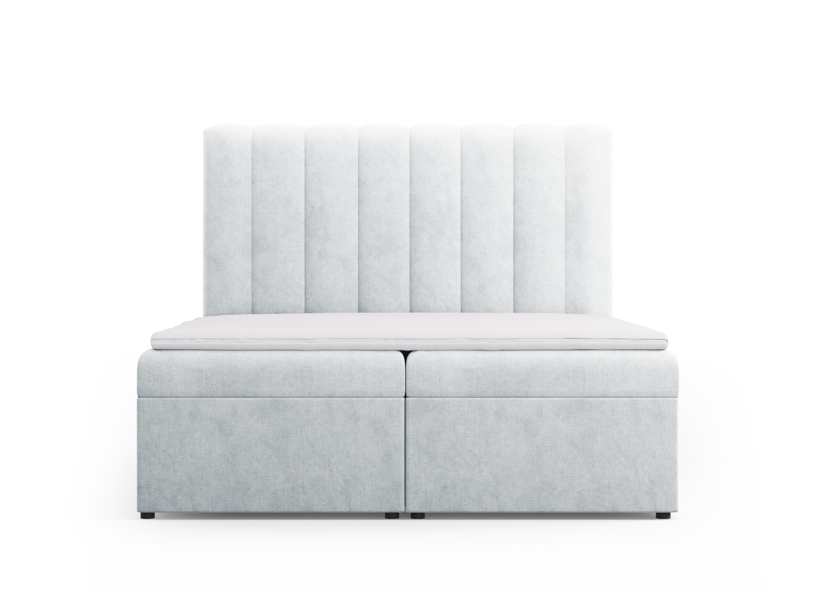 Boxspring Bed Set: Headboard + Box Springs/Mattress + Mattress Topper, "Kelp", 160x210x125