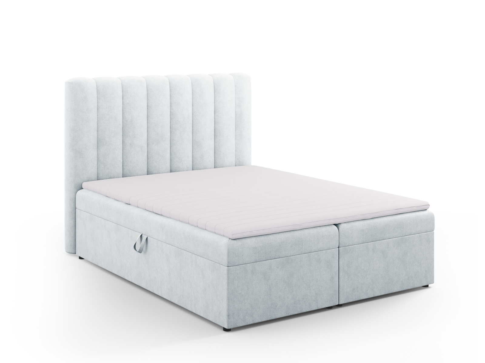 Boxspring Bed Set: Headboard + Box Springs/Mattress + Mattress Topper, "Kelp", 160x210x125