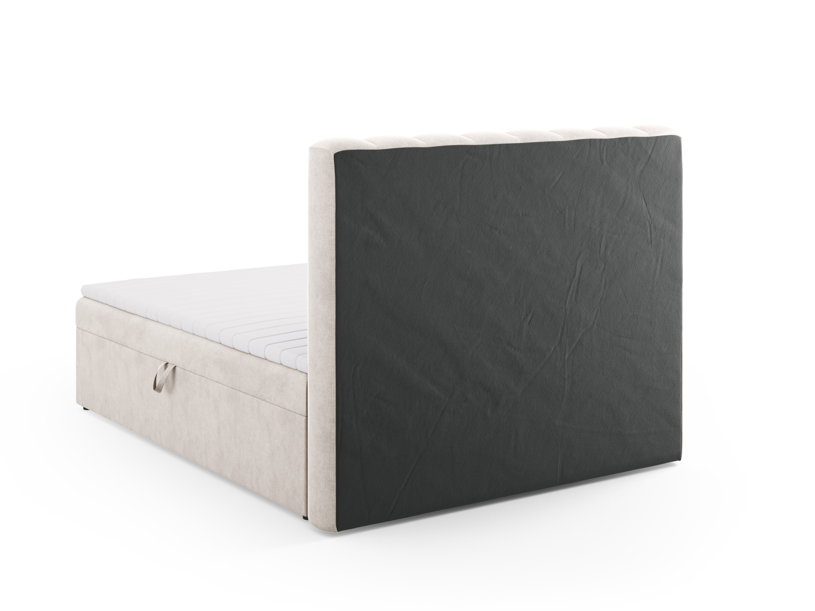 Boxspring Bed Set: Headboard + Box Springs/Mattress + Mattress Topper, "Kelp", 160x210x125