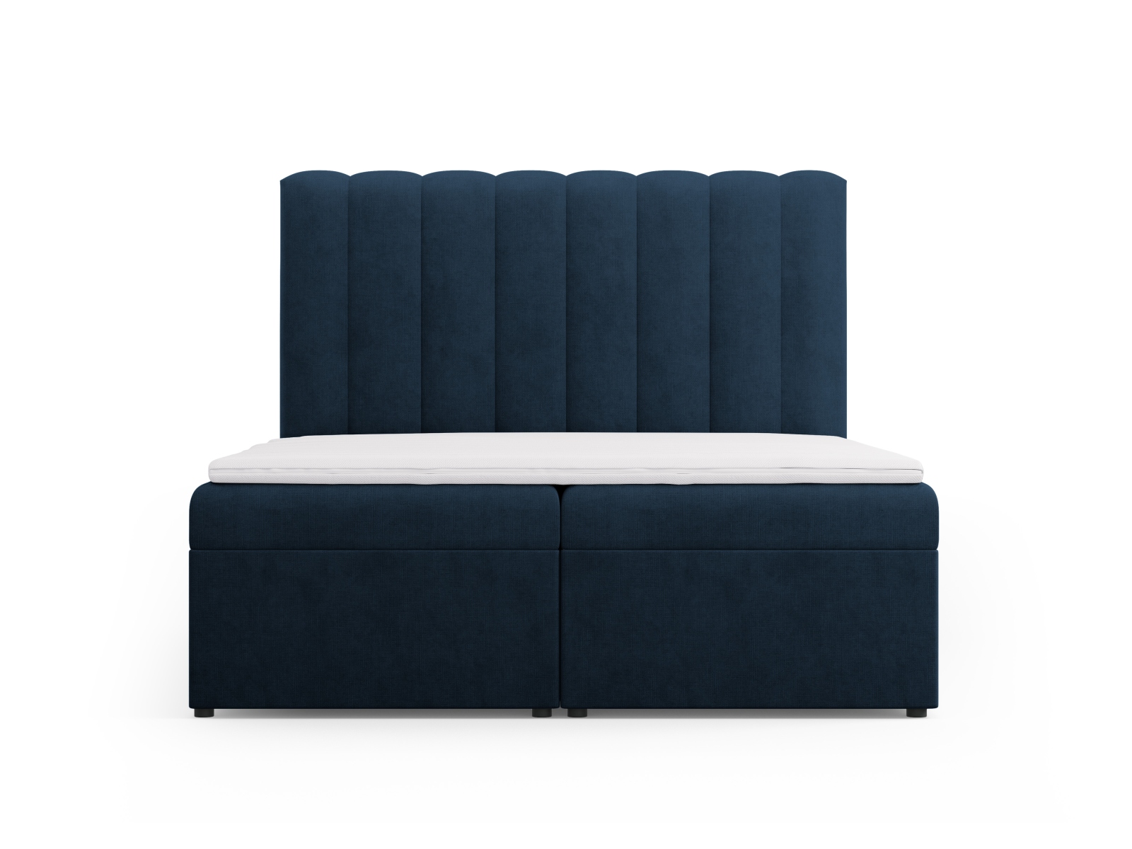 Boxspring Bed Set: Headboard + Box Springs/Mattress + Mattress Topper, "Kelp", 160x210x125