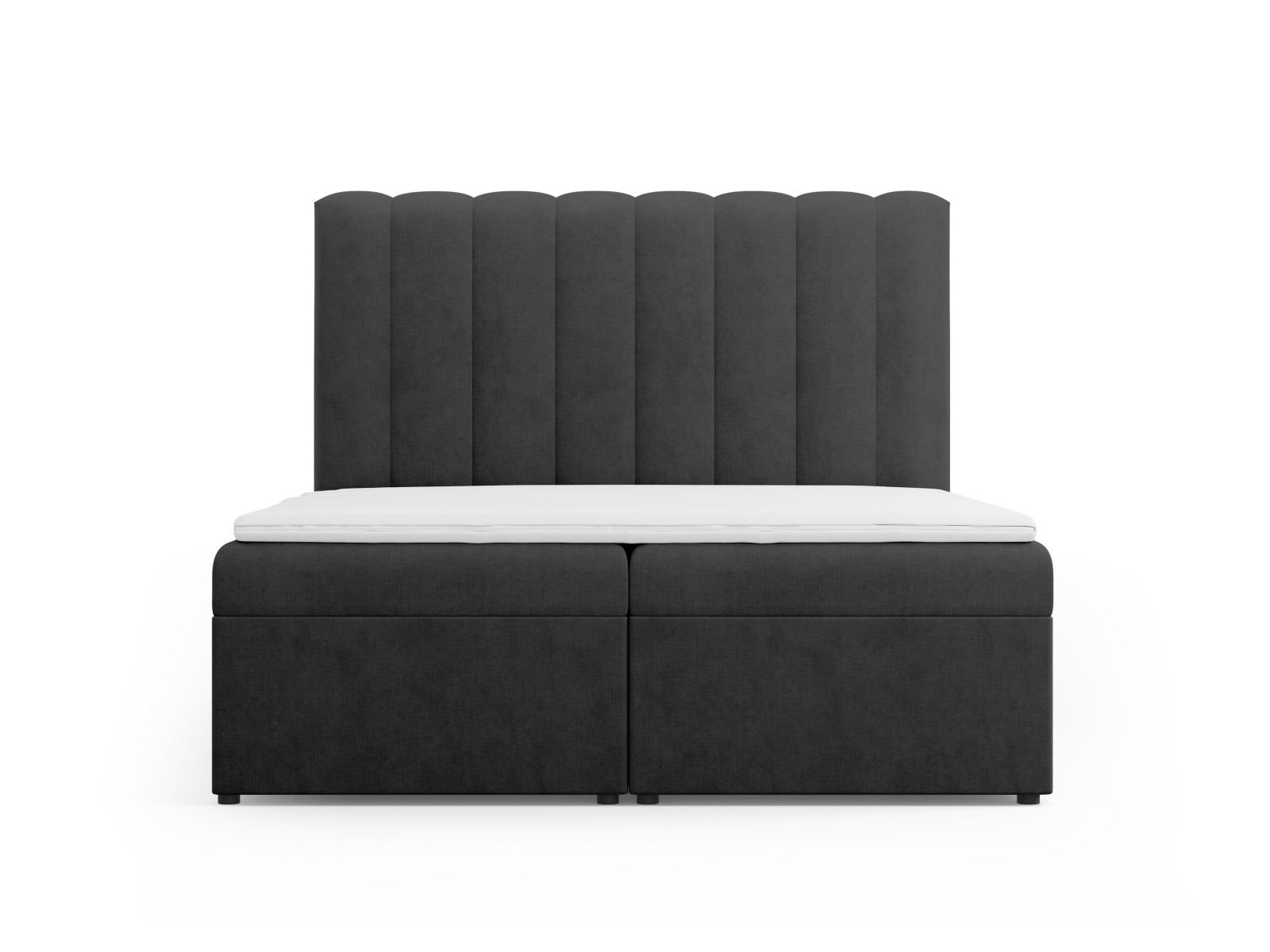 Boxspring Bed Set: Headboard + Box Springs/Mattress + Mattress Topper, "Kelp", 160x210x125