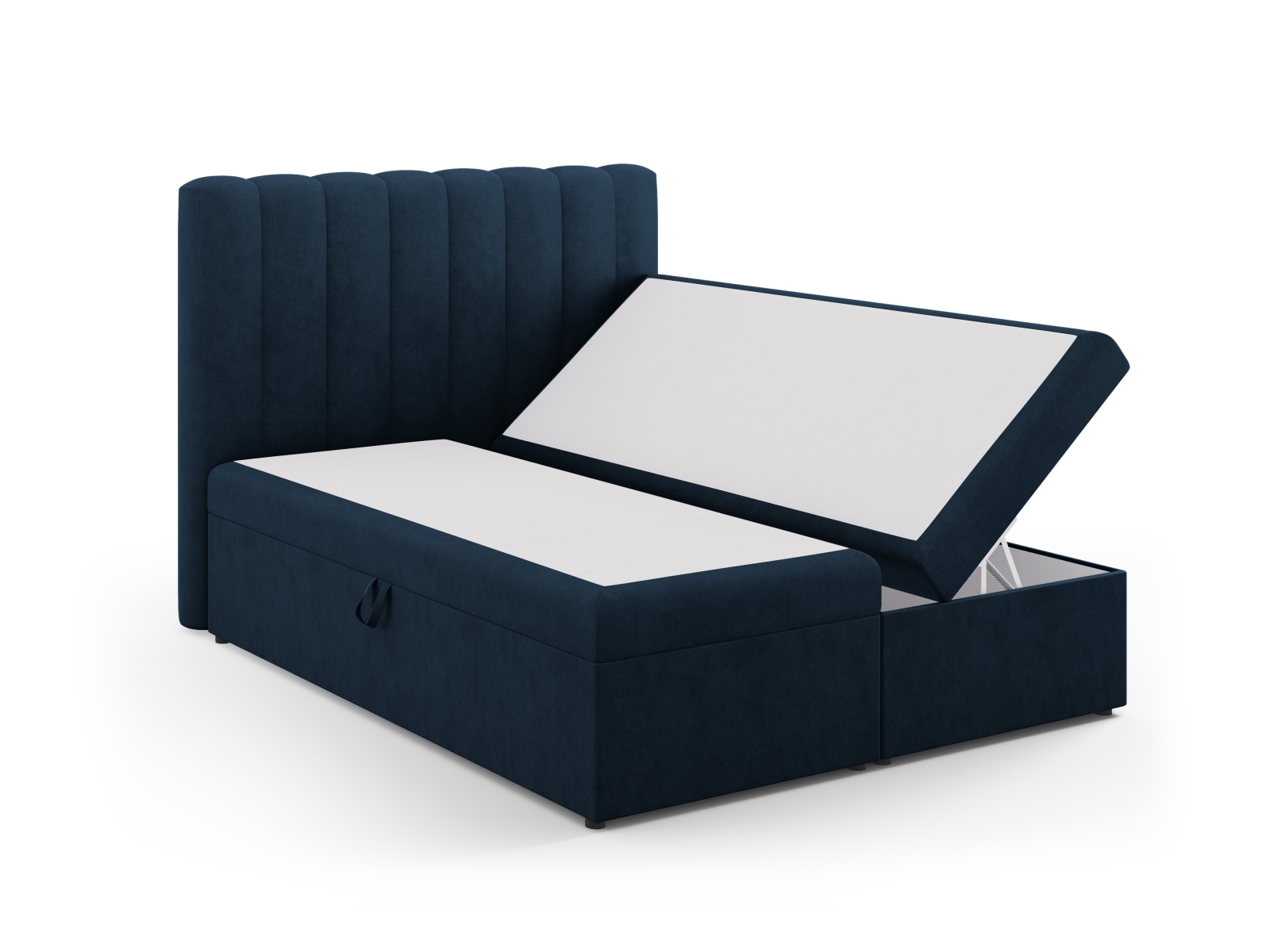 Boxspring Bed Set: Headboard + Box Springs/Mattress + Mattress Topper, "Kelp", 160x210x125
