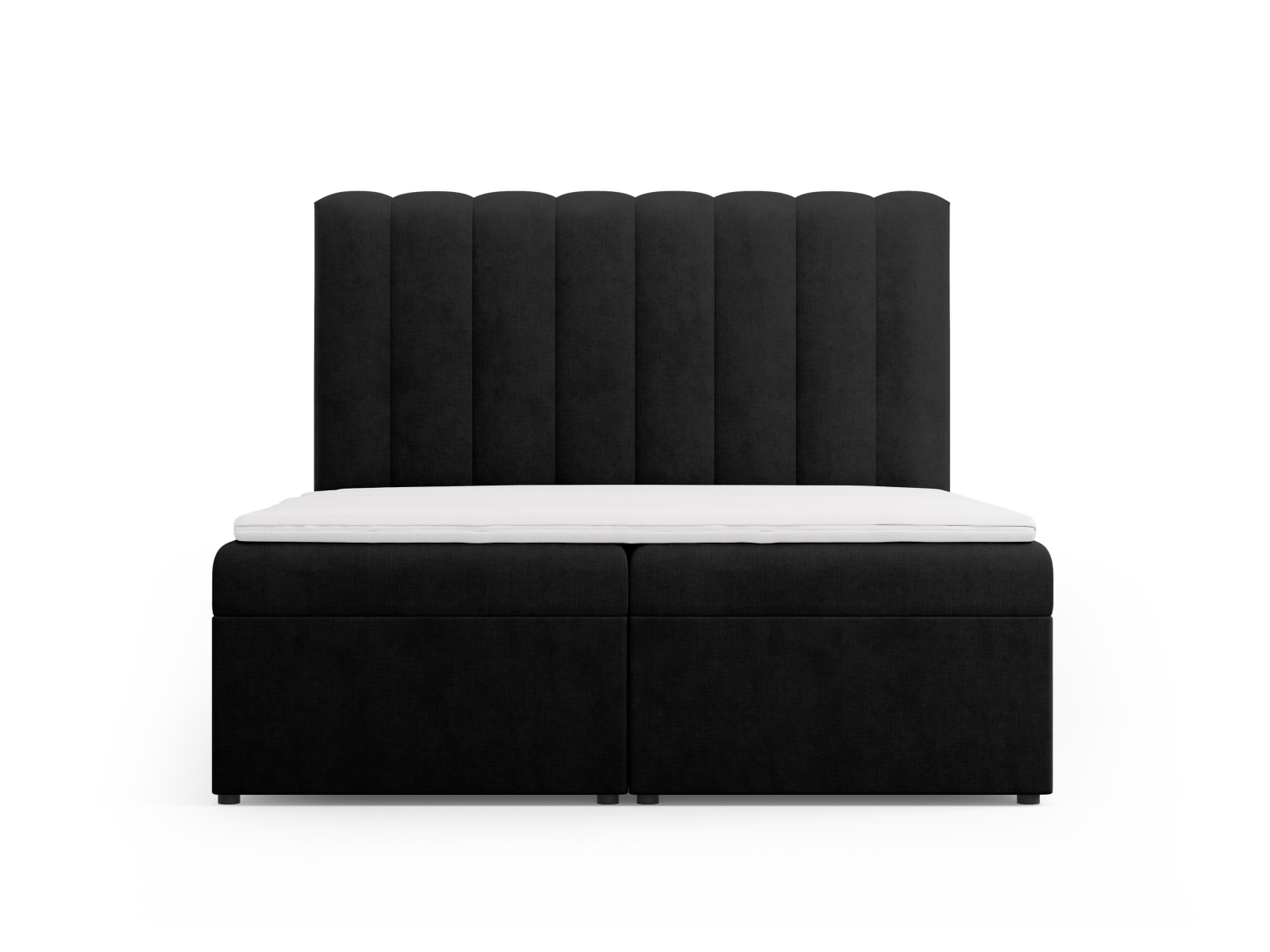 Boxspring Bed Set: Headboard + Box Springs/Mattress + Mattress Topper, "Kelp", 160x210x125