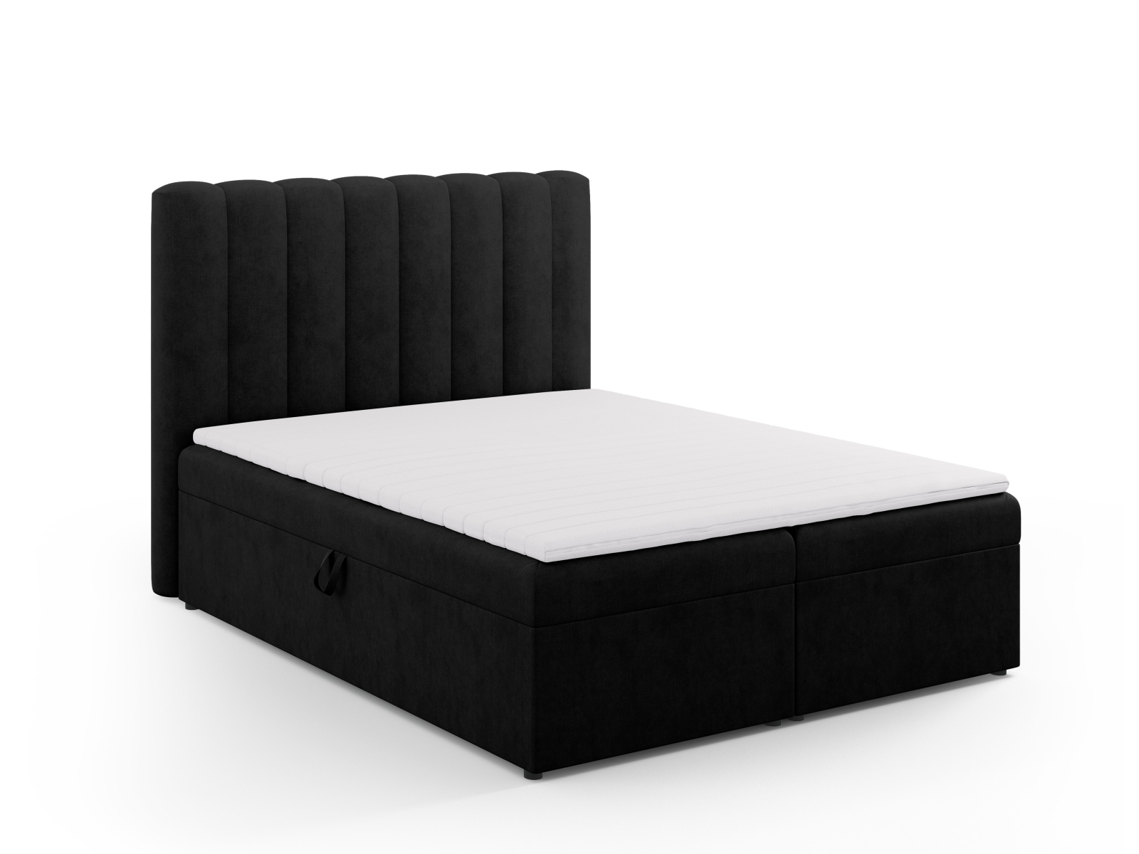 Boxspring Bed Set: Headboard + Box Springs/Mattress + Mattress Topper, "Kelp", 160x210x125