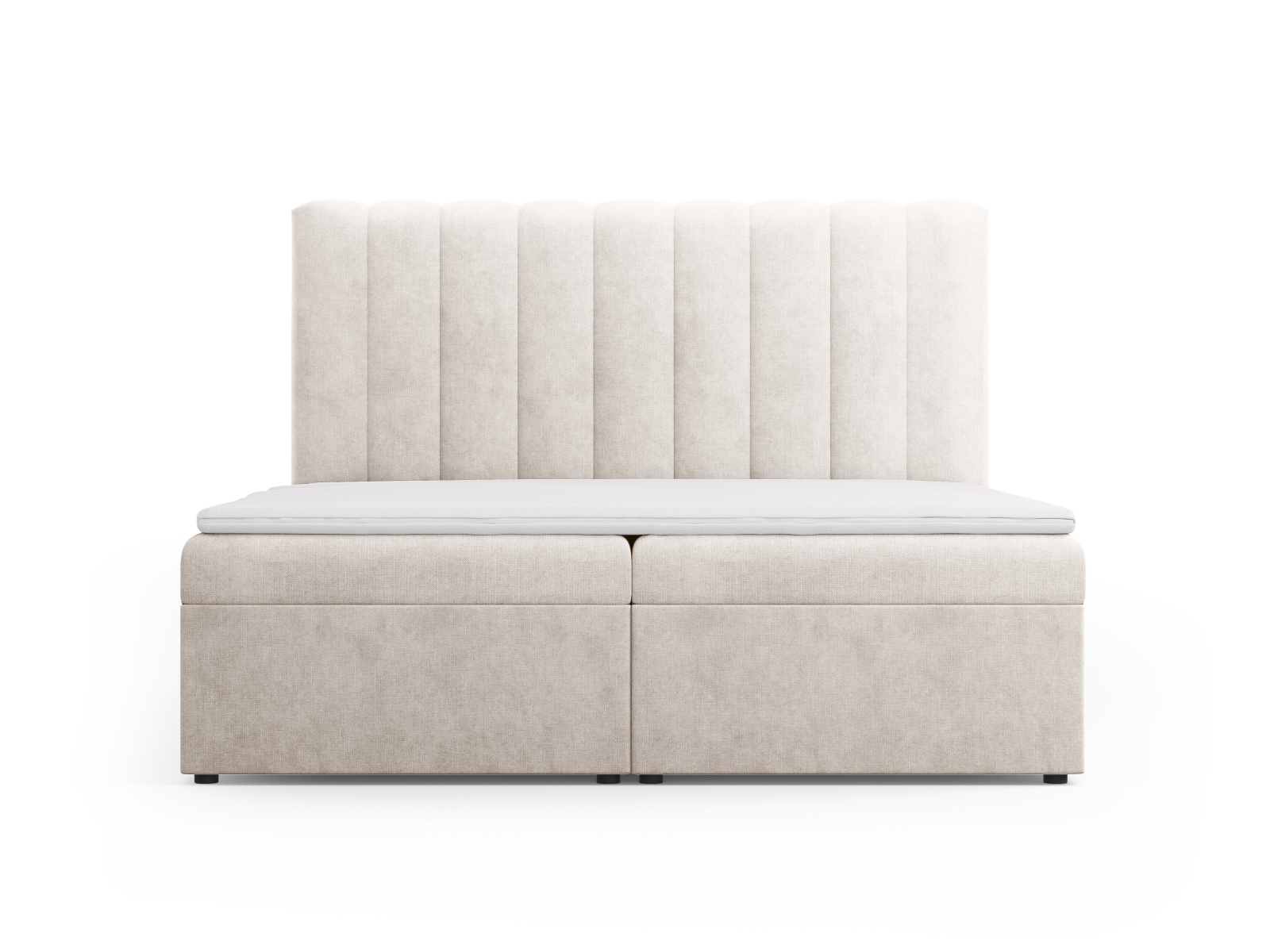 Boxspring Bed Set: Headboard + Box Springs/Mattress + Mattress Topper, "Kelp", 180x210x125