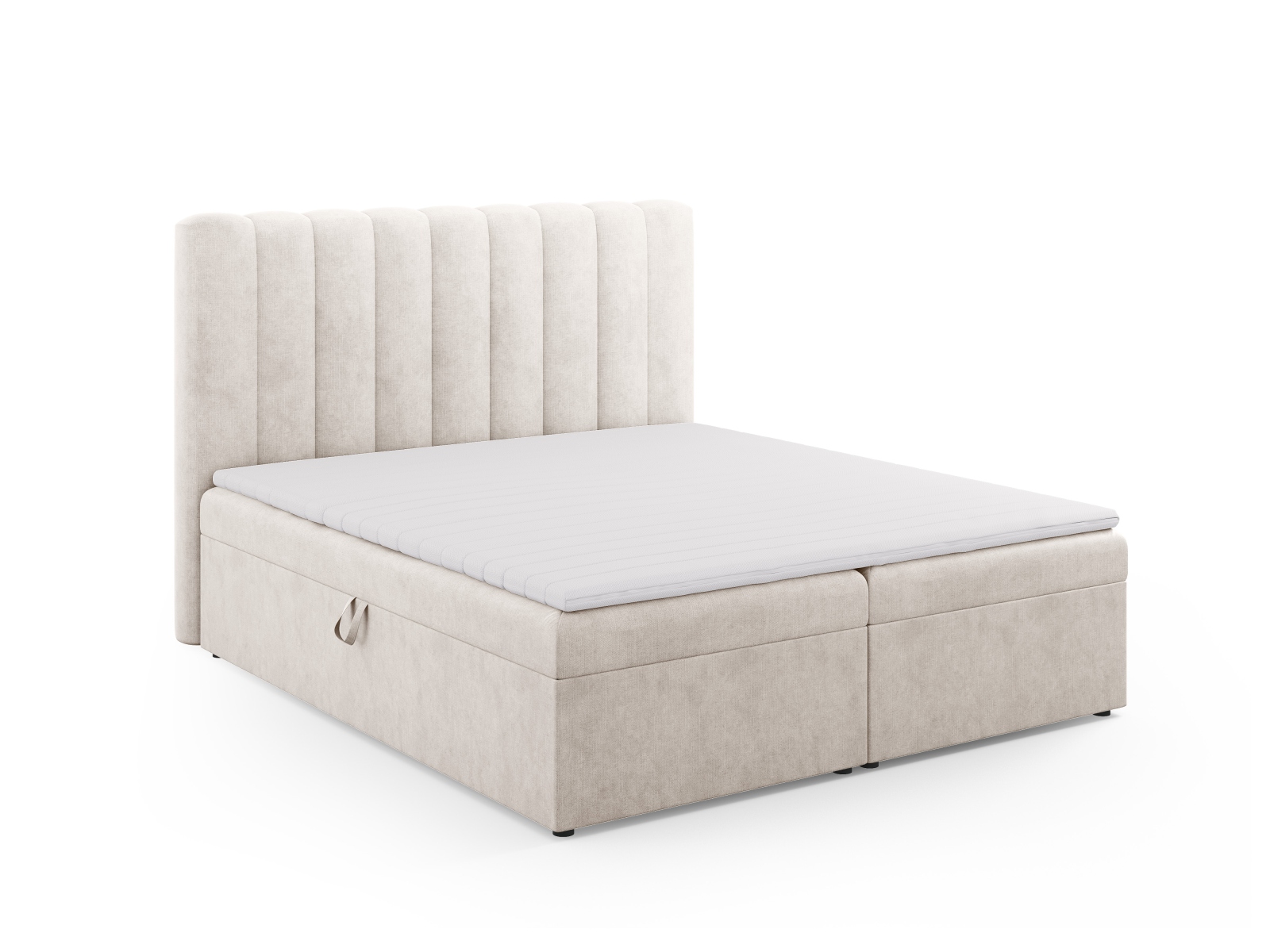 Boxspring Bed Set: Headboard + Box Springs/Mattress + Mattress Topper, "Kelp", 180x210x125